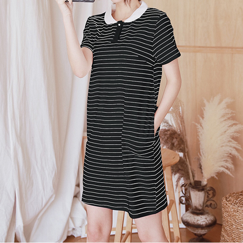 Tシャツワンピース ボーダー柄 清潔感 ワンピース シャツワンピース