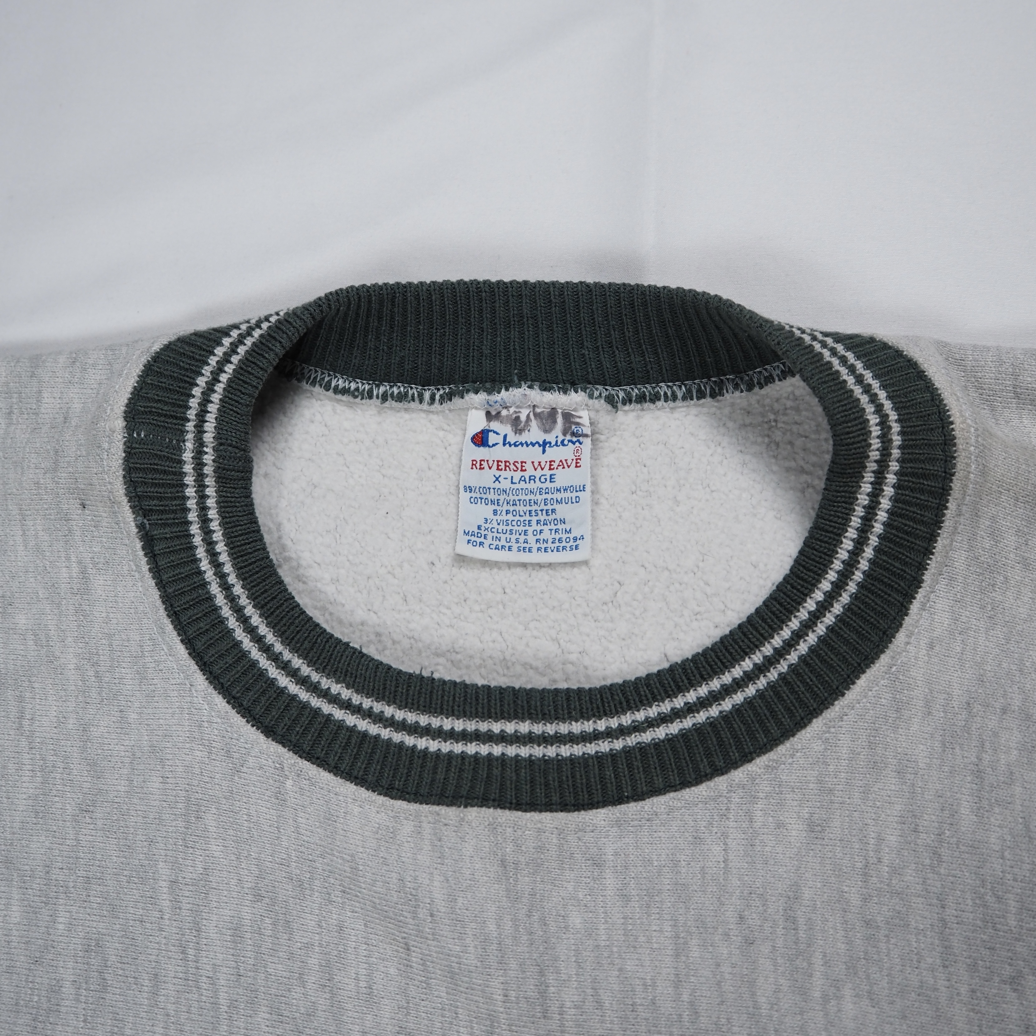 90’s Champion R.W. クルーネック リブライン XL の画像 9