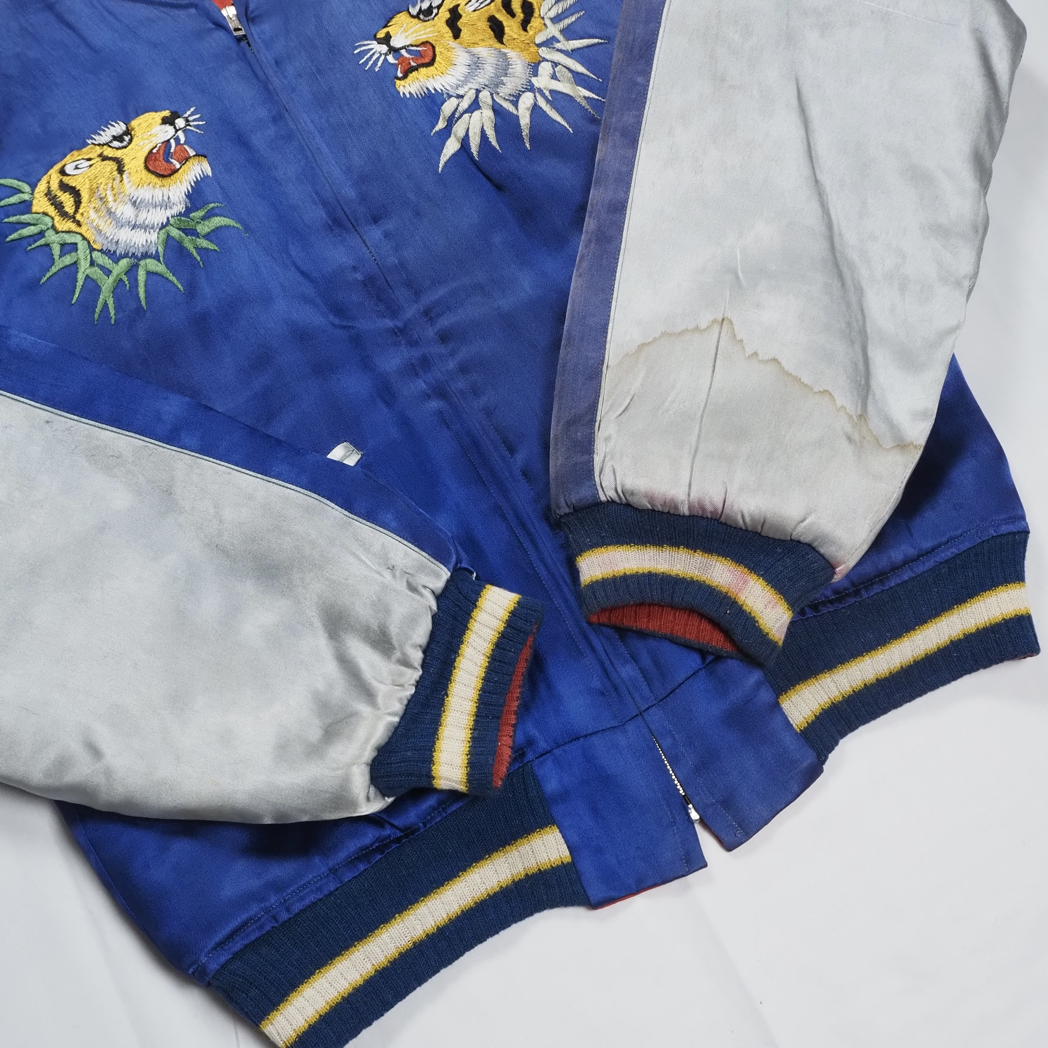 50’s スーベニアジャケット スカジャン 虎 ブルー の画像 5