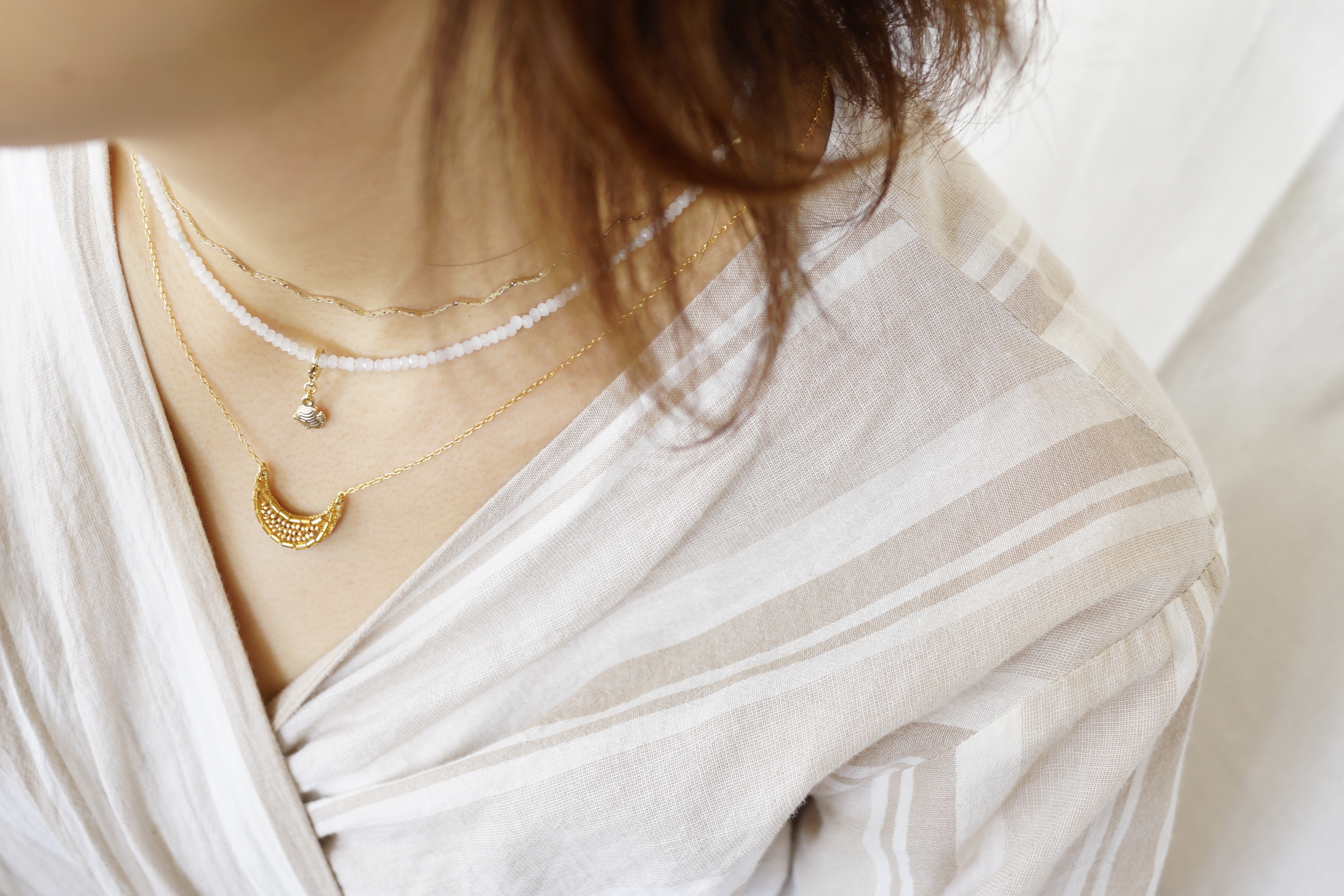 【刺繍ネックレス】Moon-mini/gold✴︎