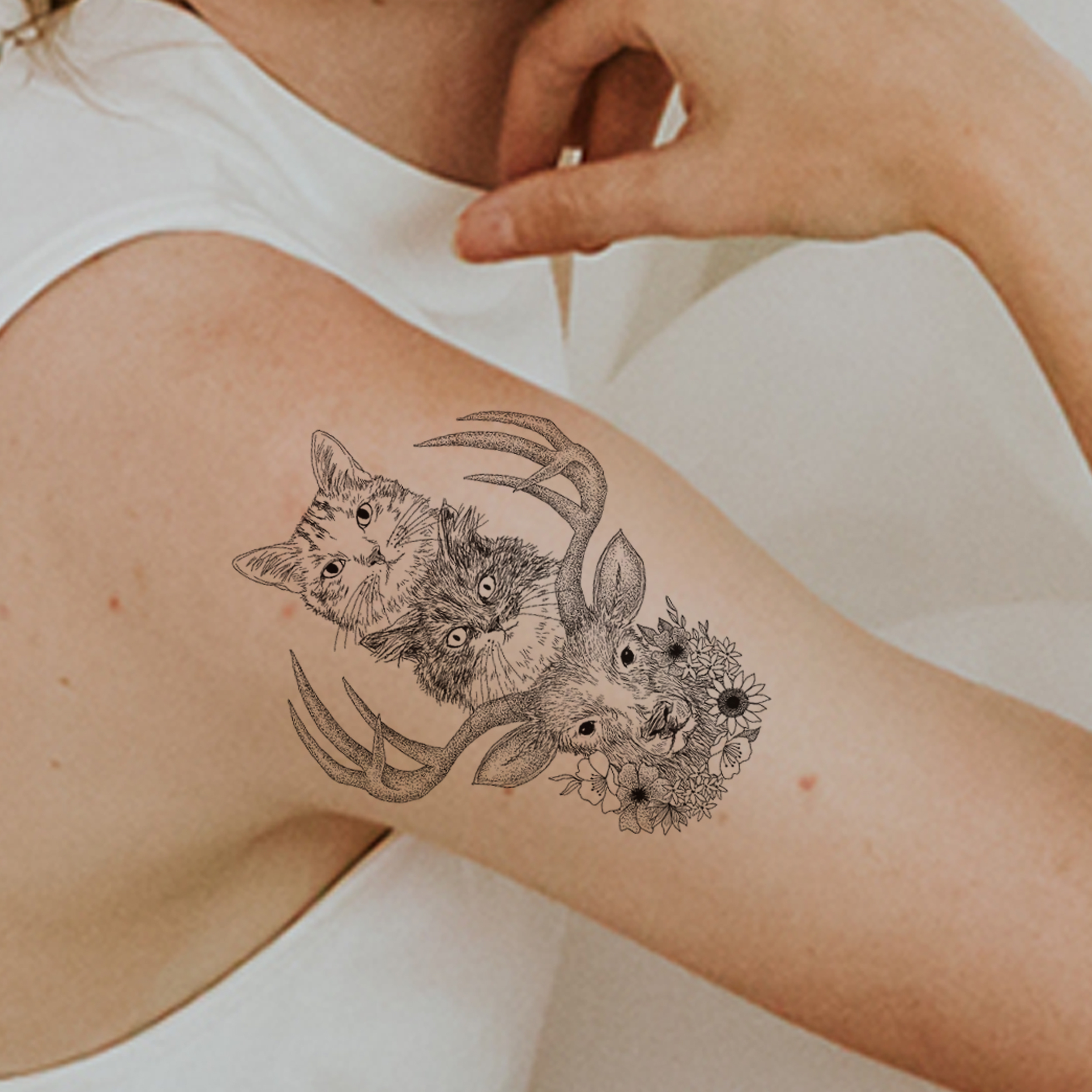 タトゥーシール 猫の絵 イラスト猫雑貨 Dear Cats Cat Tattoo 猫雑貨 グッズ通販 猫や動物イラスト 似顔絵作成 365cat Art