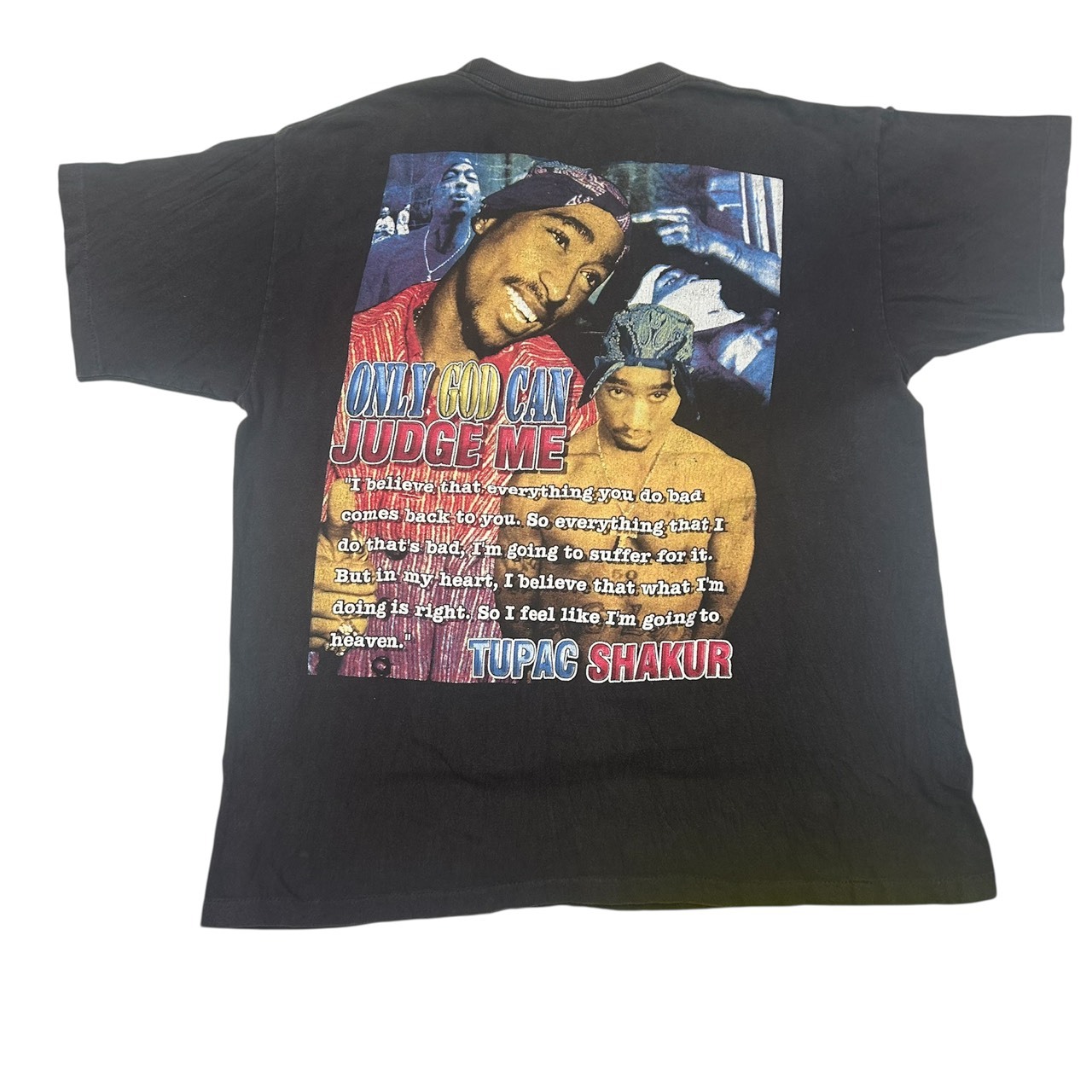 90s 2PAC “Only God Can Judge Me” Rap Tee Vintage Used Fits XL の画像 2