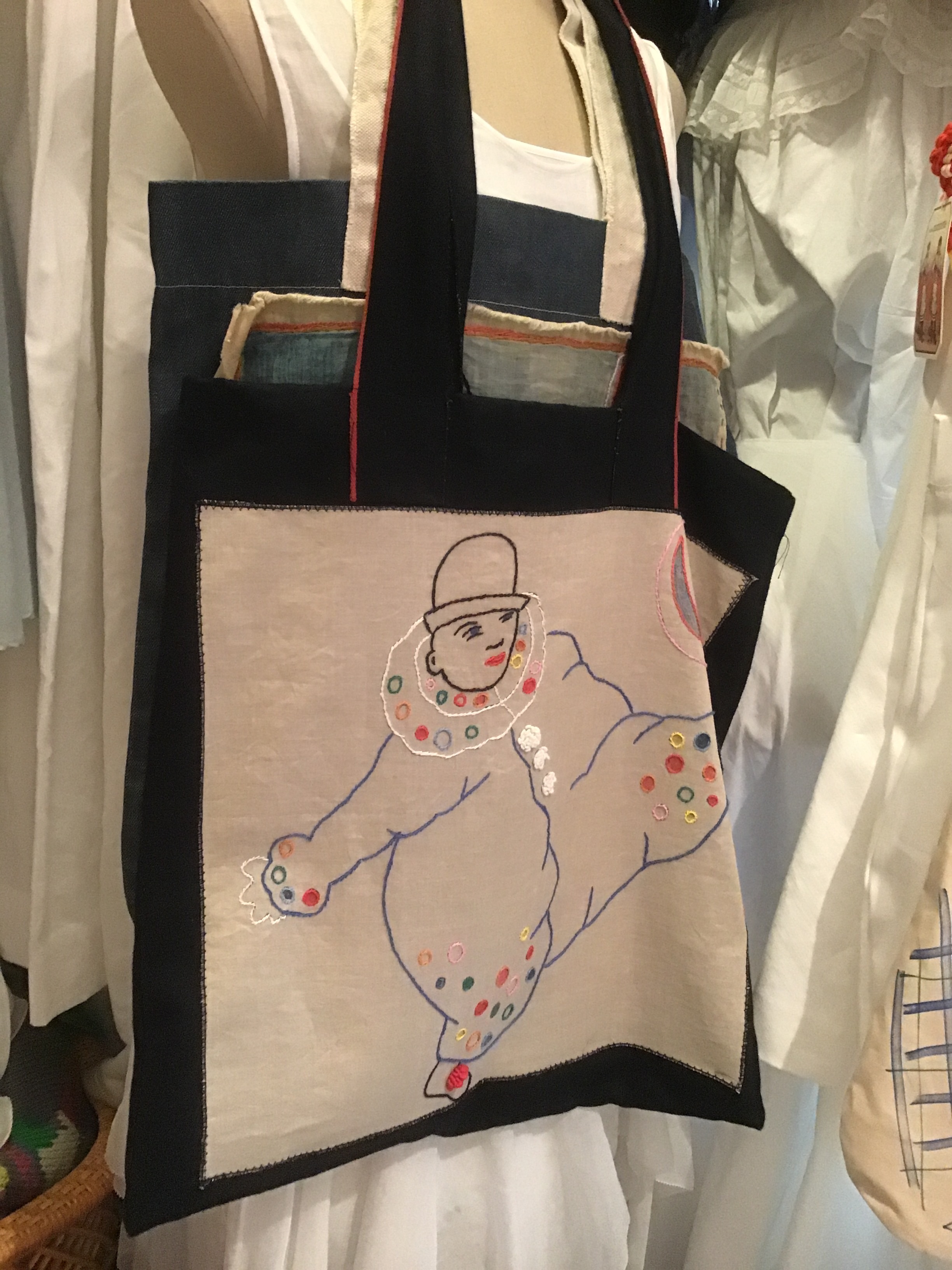 オリジナルピエロ刺繍 バック Studio Marionette