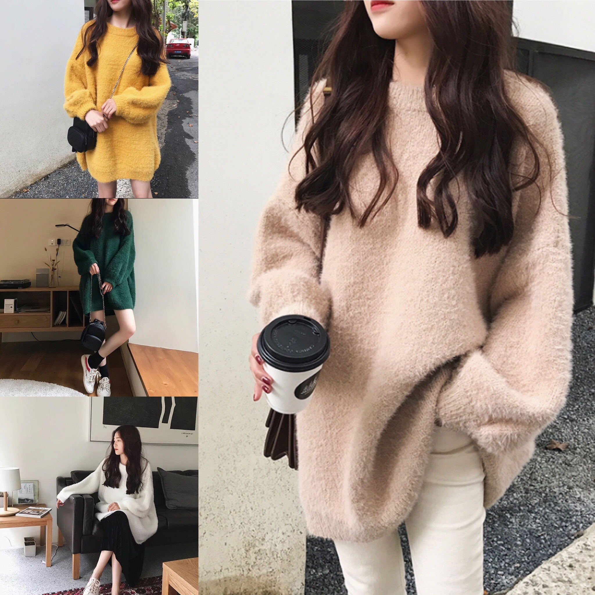 ニットワンピース 組み合わせ万能 4色 上品 モテコーデ トレンド 可愛い デイリー デート お出かけ おしゃれ カジュアル 大人コーデ インスタ映え 流行 人気 ふわふわ Me Too