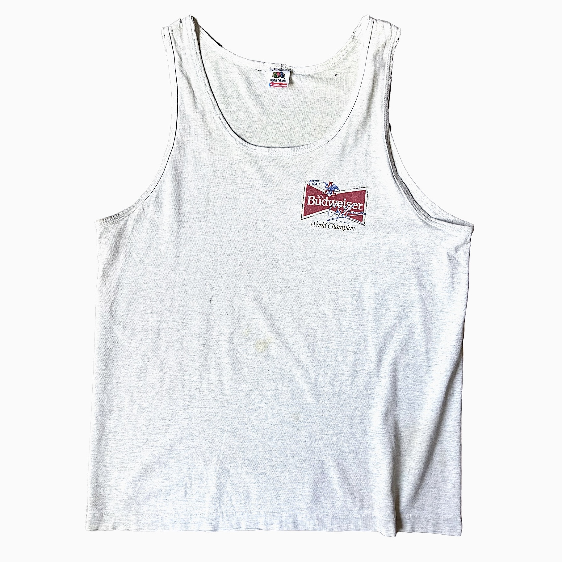 Vintage 90's【FRUIT OF THE LOOM】"Budweiser" Grunge Tank Top の画像 2