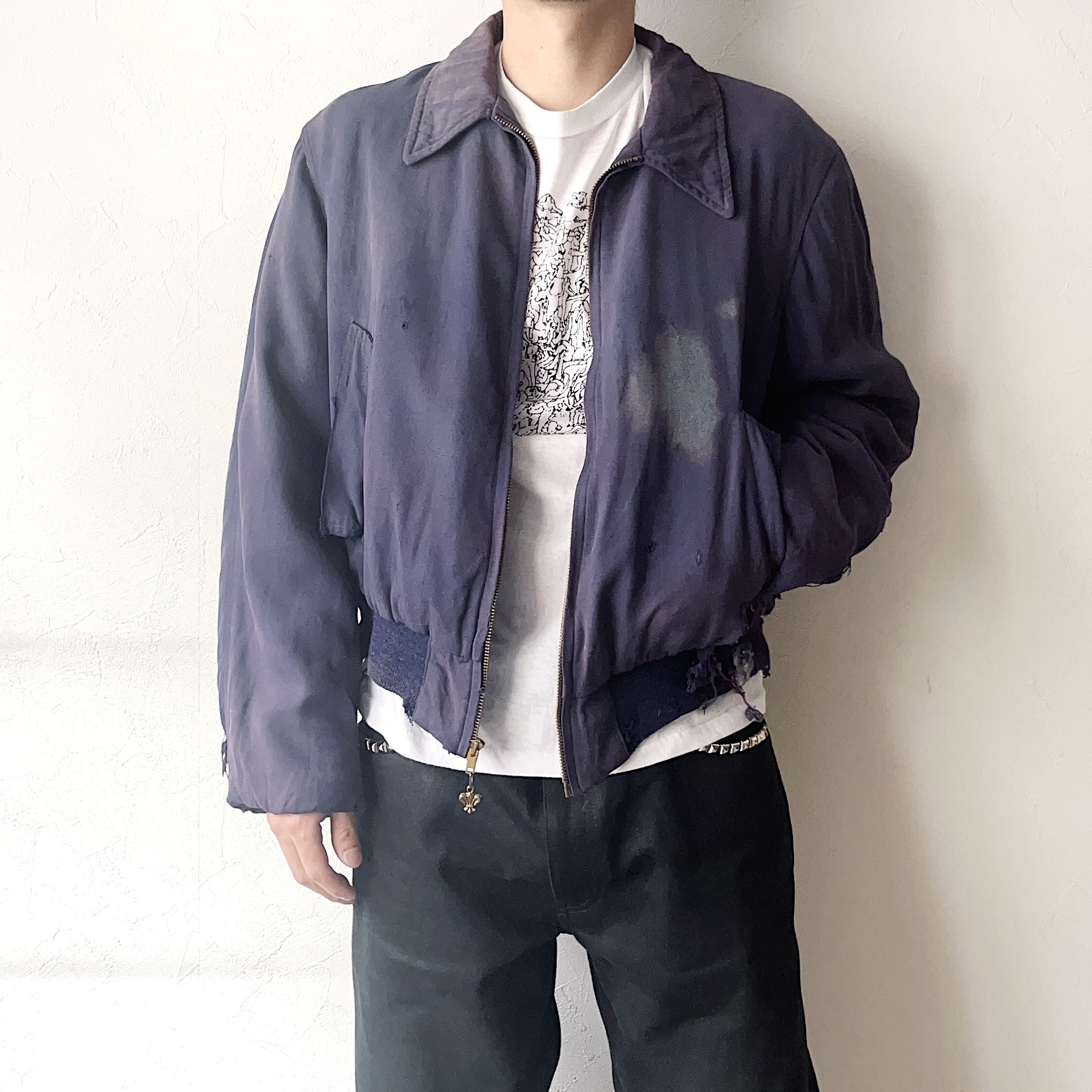 Vintage 40～50's【Gean Edwards】Grunge Rayon Gabardine Jacket の画像 3