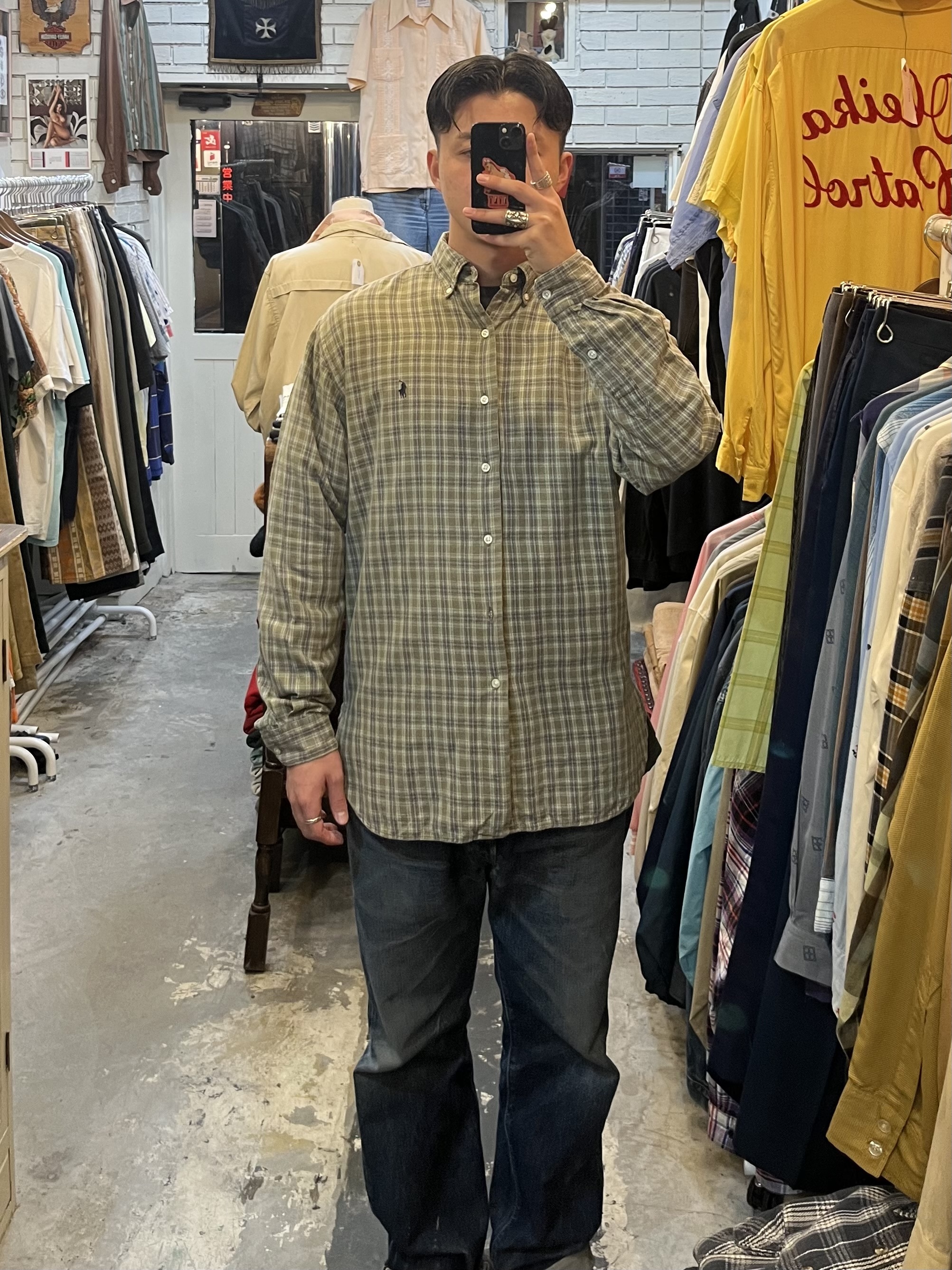 90’s Ralph Lauren ライトフランネルシャツ Mサイズ の画像 2