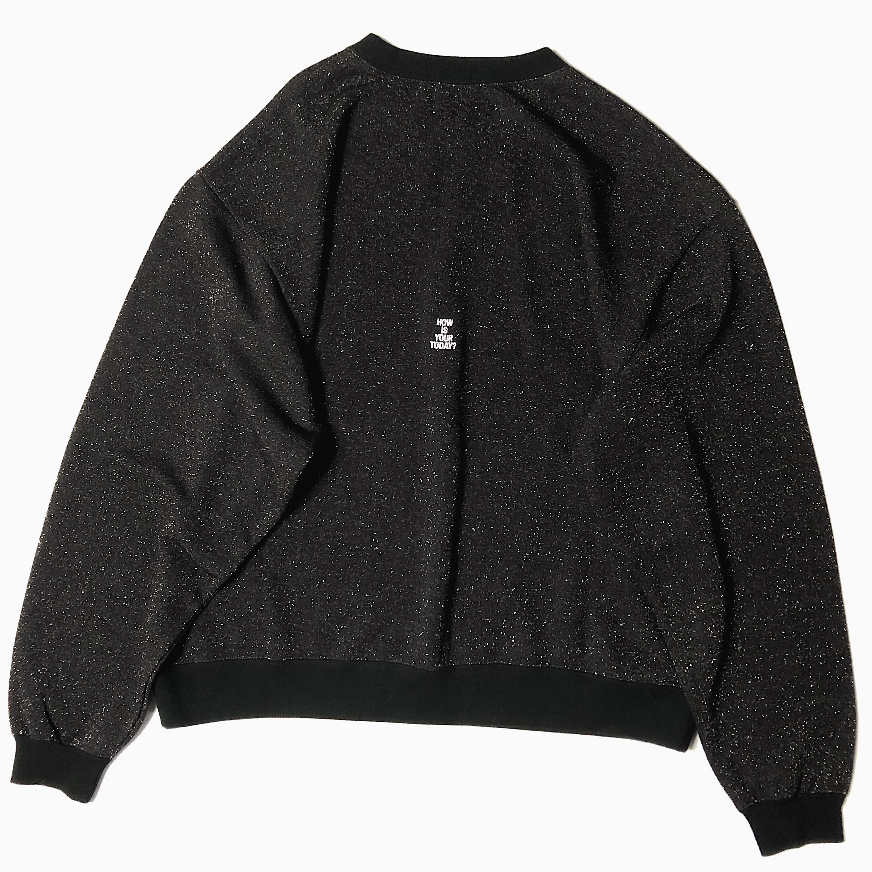 【TODAY edition】"PEACE" #02 Glitter CN Sweat（BLACK） の画像 2