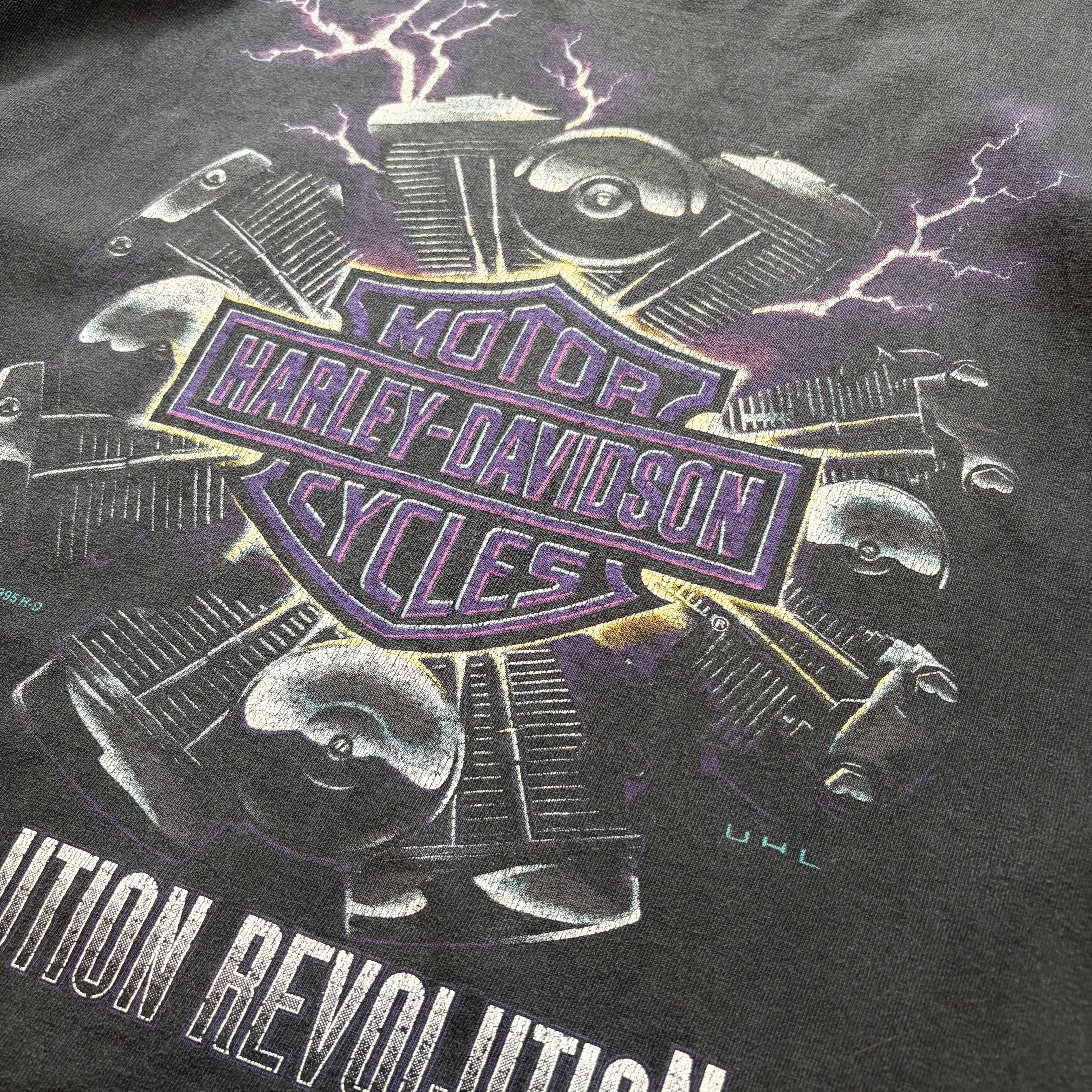 90s Harley-Davidson EVOLUTION REVOLUTION Tシャツ の画像 2
