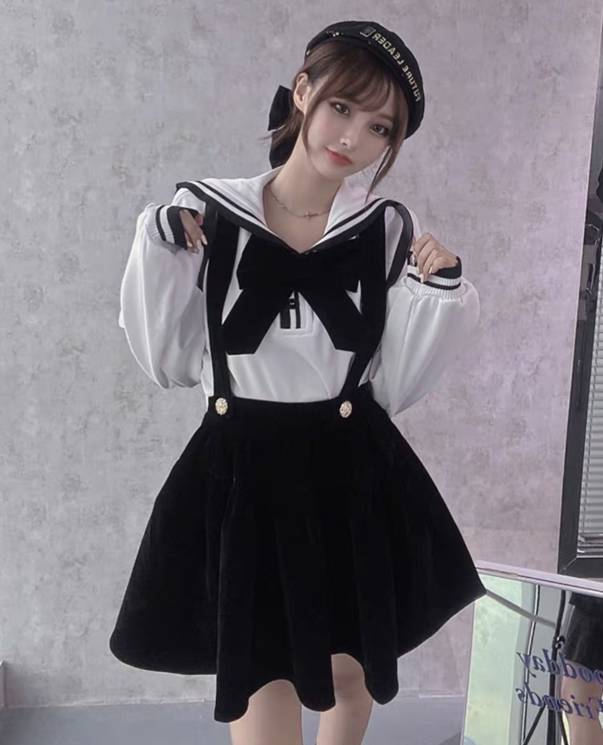 レディースファッション セットアップ ブラウス ミニスカート サスペンダー取り外し可能 サロペット ガーリーコーデ 秋冬コーデ 新作 More Lluze モア ルーゼ