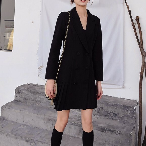 秋新作 ワンピース レディース ミニワンピース ワンピースミニ丈 ミニワンピース ワンピース 韓国ワンピース 秋 冬 ワンピースドレス 韓国ワンピース 秋 冬 長袖 ドレス デート フレアスカート 韓国ファッション Vネック ブラック コットン Viento