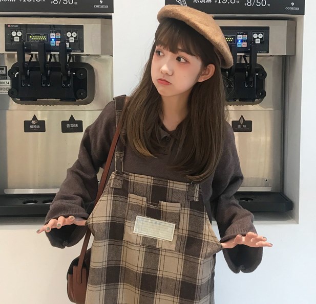 サロペットワンピース 冬 トレンド 可愛い 人気 おしゃれ チェック柄 秋冬 コーデ お出掛け デート Manajily オルチャン 韓国 プチプラレディースファッション