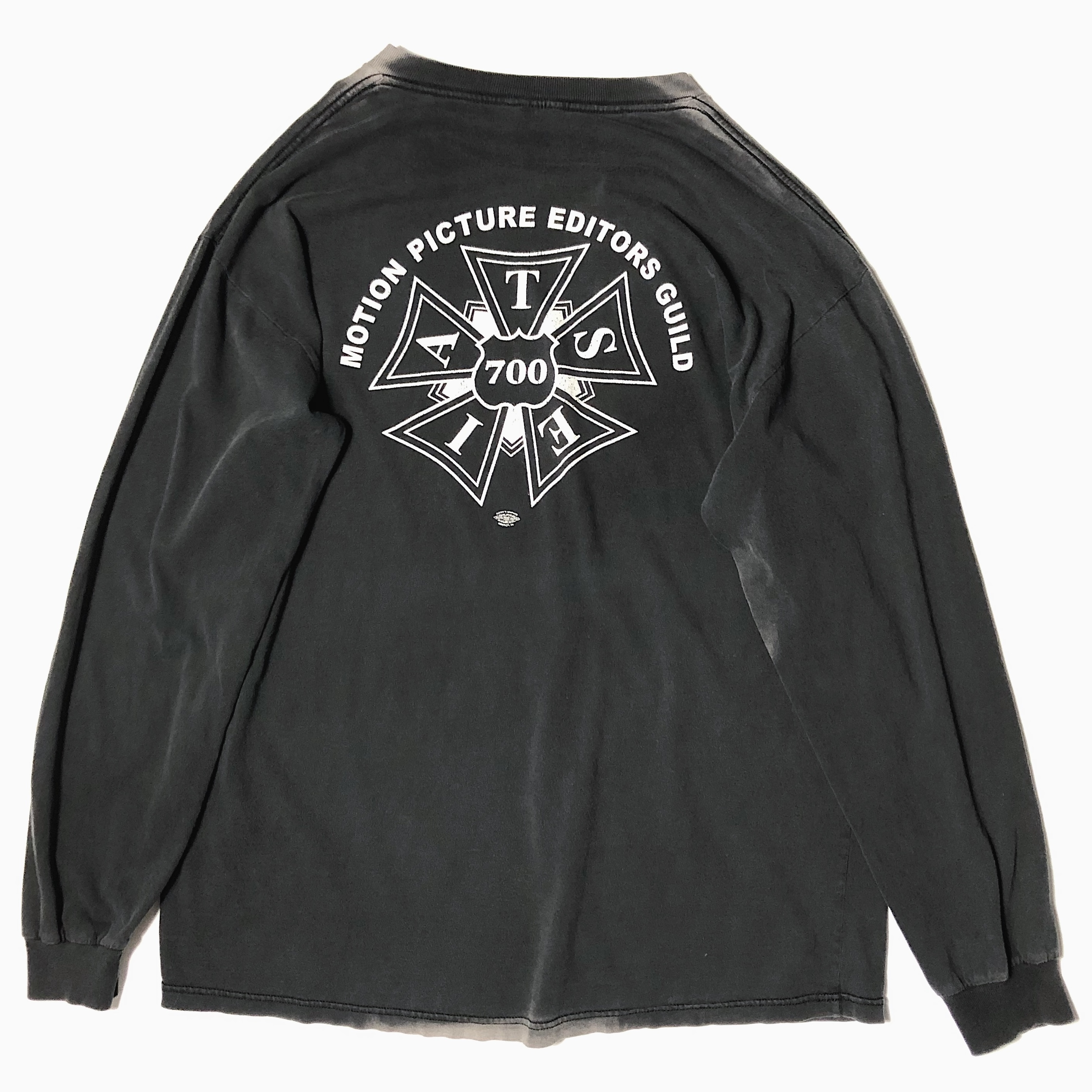 Vintage【Union Line】"MOTION PICTURE EDITORS GUILD" Faded Long Sleeve T-shirt の画像 2