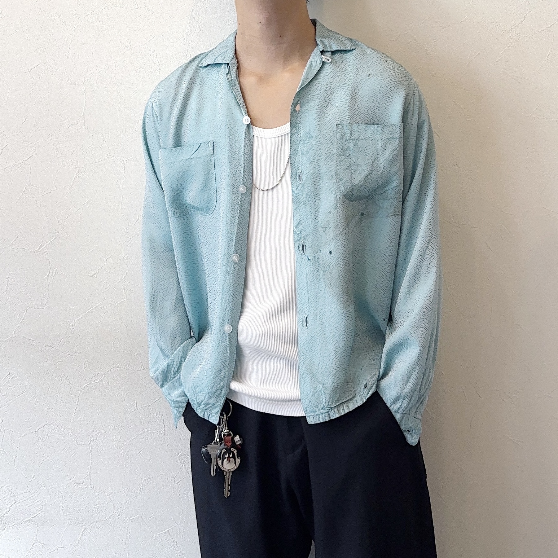 Vintage 50～60's【TOWNCRAFT】Grunge Silk Shirt の画像 3