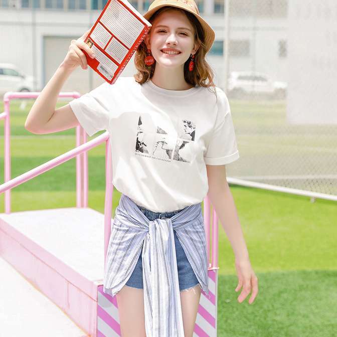 デニムショートパンツ シャツ腰巻き風 スカート の 2点セット シャツ ミニ丈 ストライプ柄 ボーダー柄 小さいサイズ 大きいサイズ Cgkm Cherish Girl