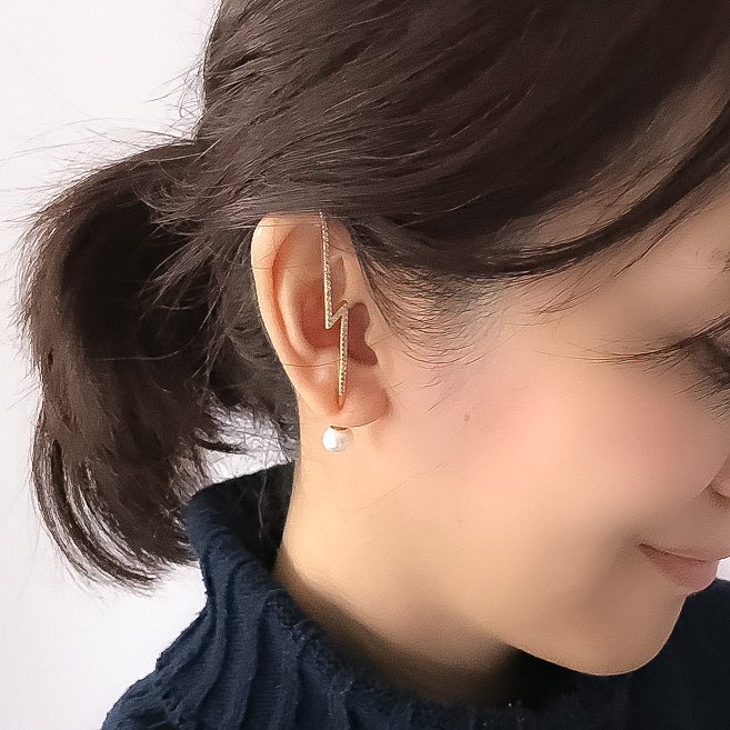 お得なセット ライトニングピアスとイヤーカフ風パールピアス2種 Le Chainon