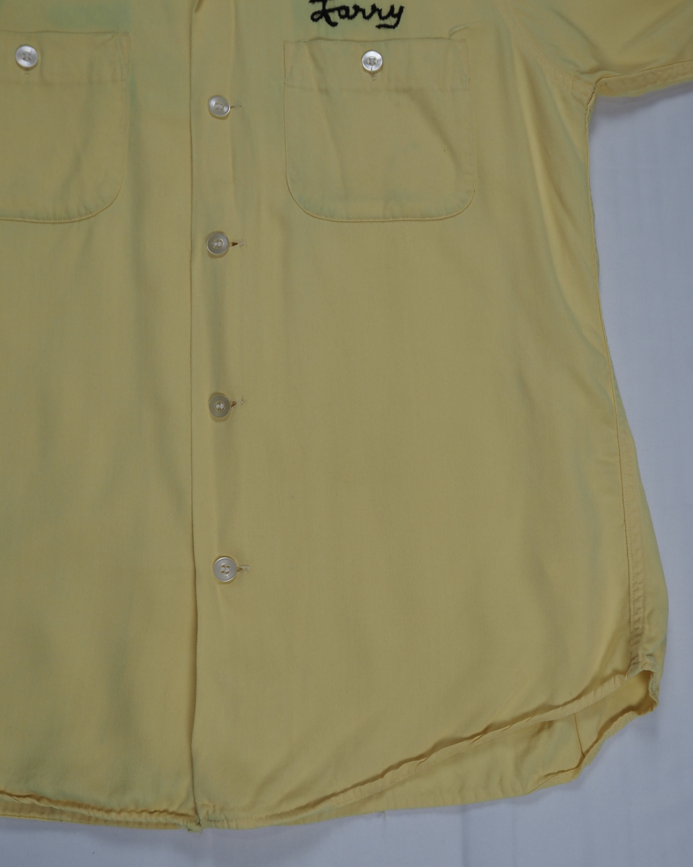 50’s レーヨンボーリングシャツ イエロー×ブラック Sサイズ の画像 14