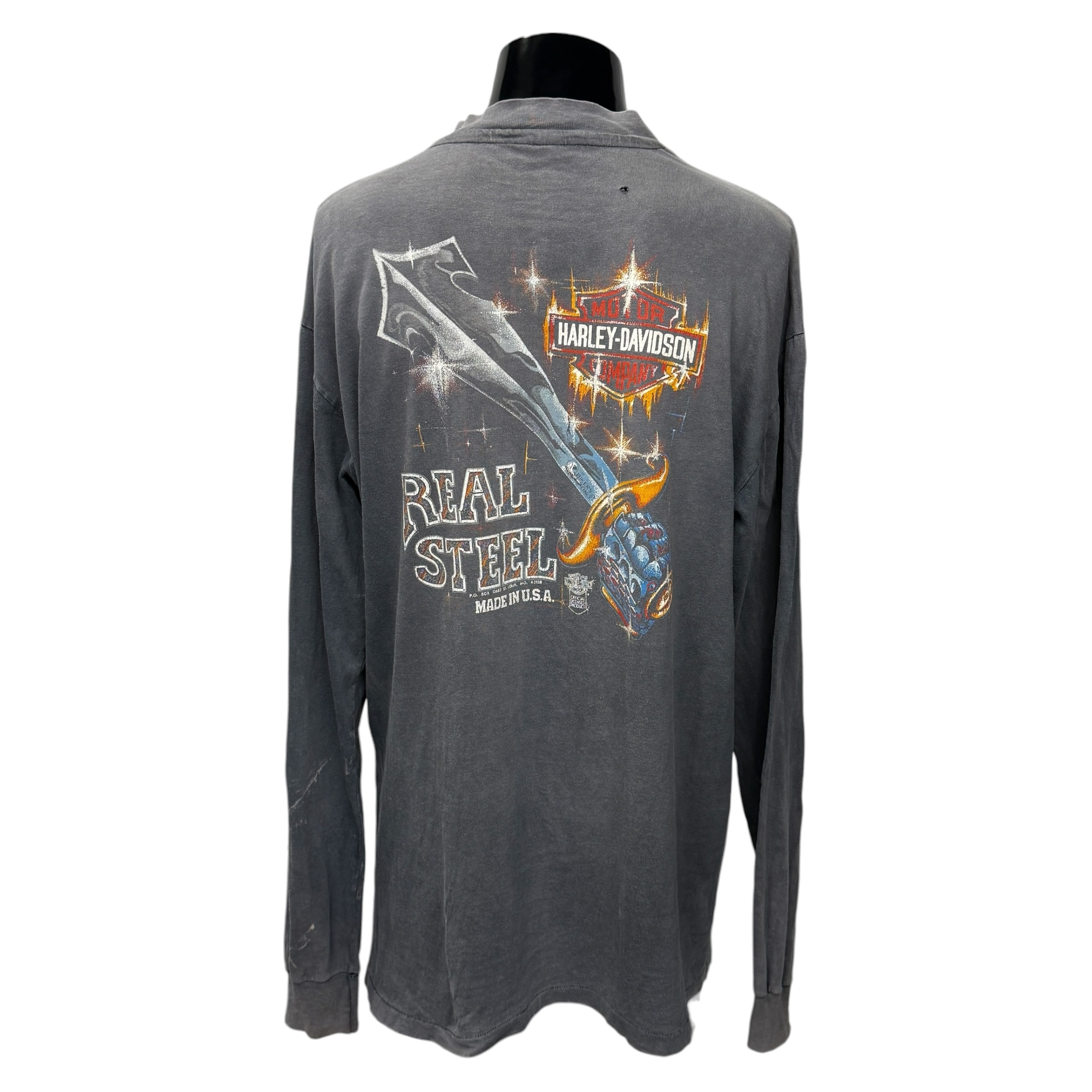 【HARLEY-DAVIDSON】ハーレーダビッドソン “REAL STEEL” 90’s Vintage ロングスリーブTシャツ