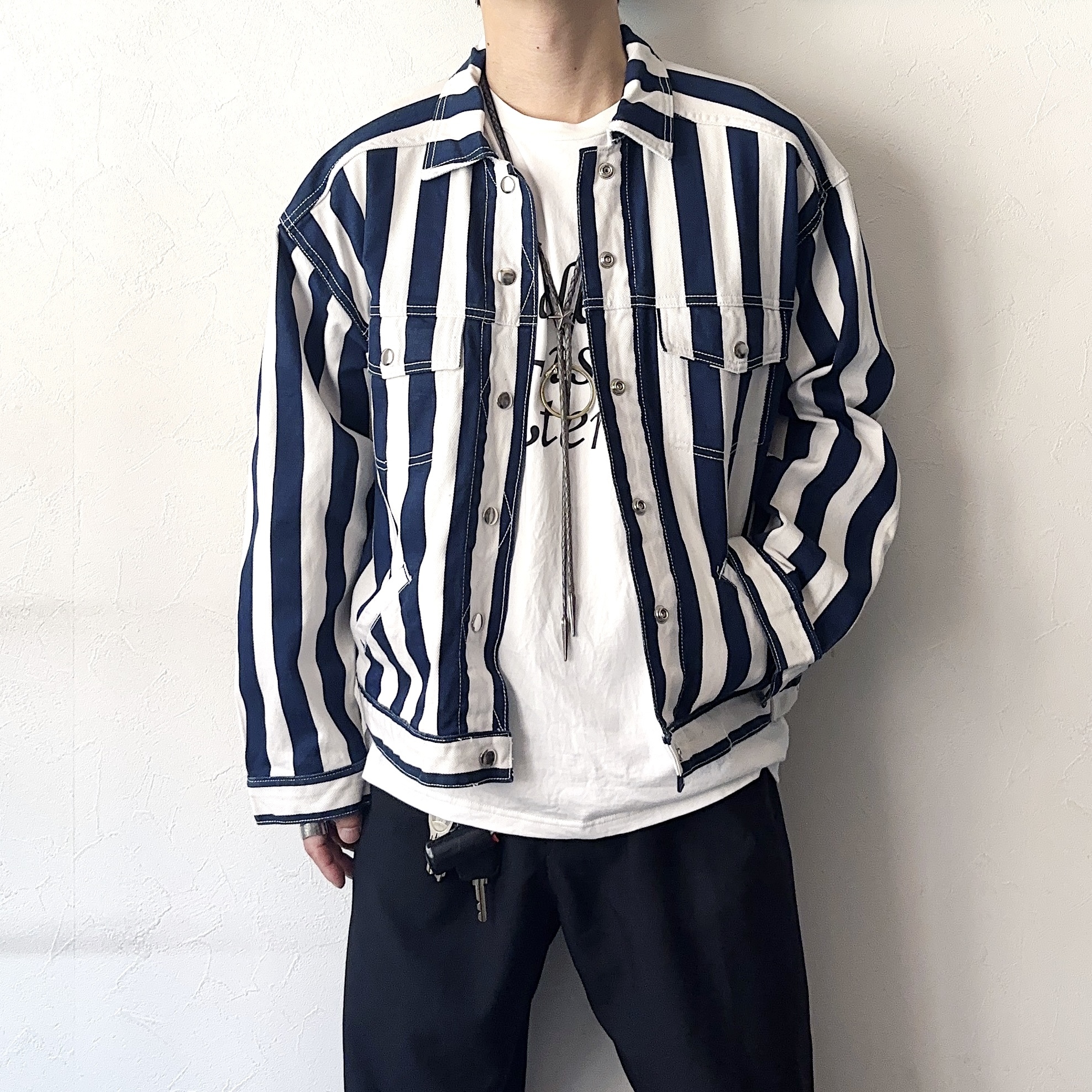Vintage 80～90's【C.A.SPORT】Striped Jacket の画像 3