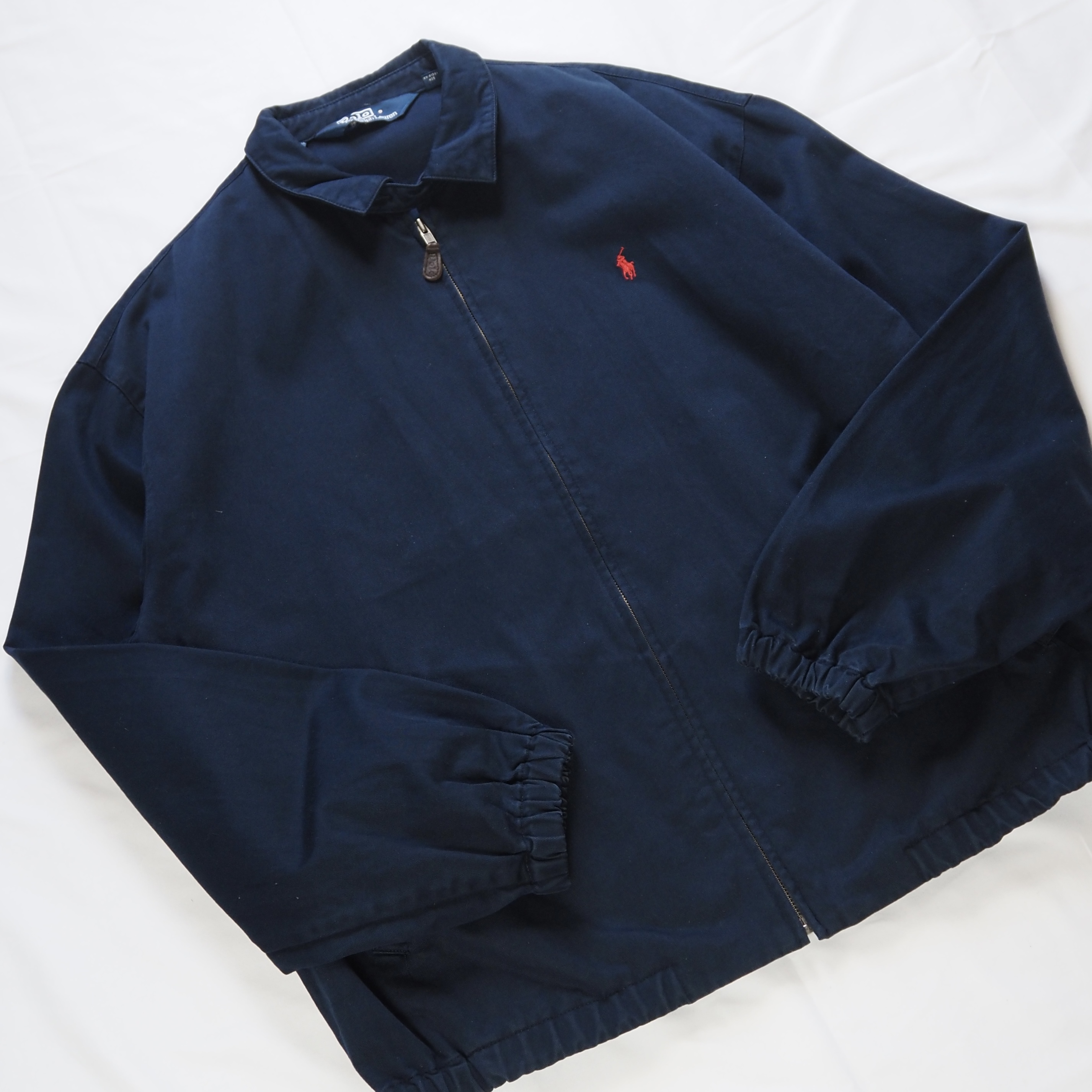 90’s Ralph Lauren コットンスイングトップジャケット ネイビー XL の画像 4