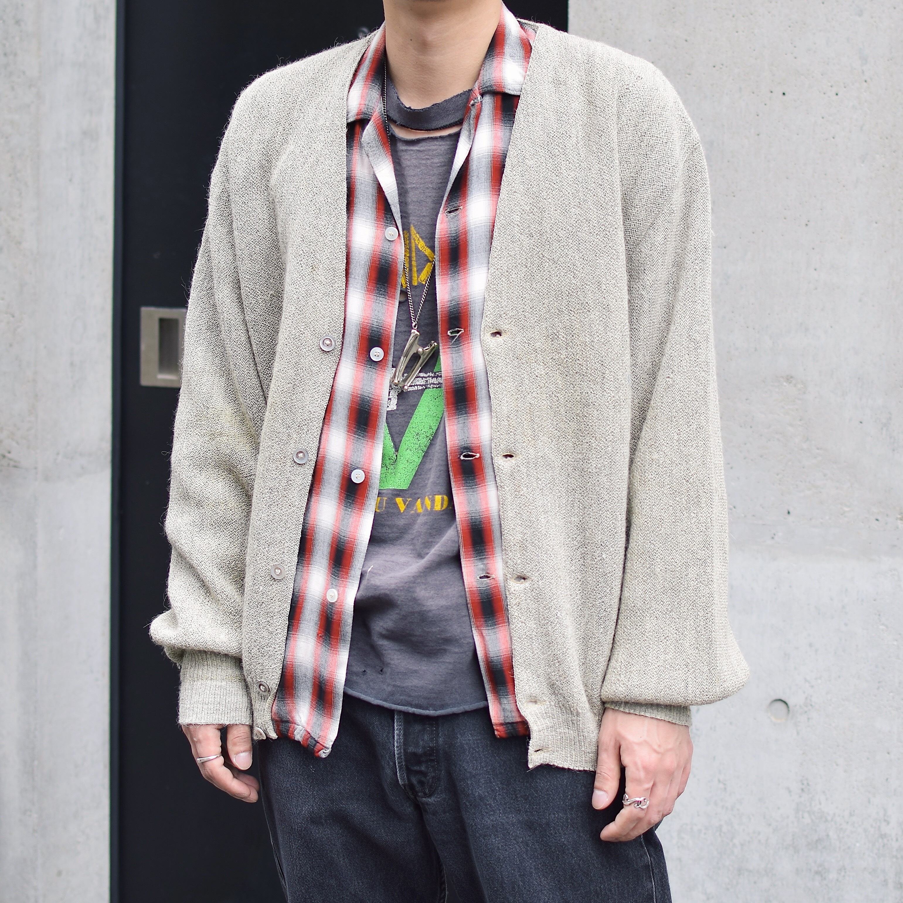 Vintage 60's【TOWNCRAFT】Rayon Ombre Check Shirt の画像 4