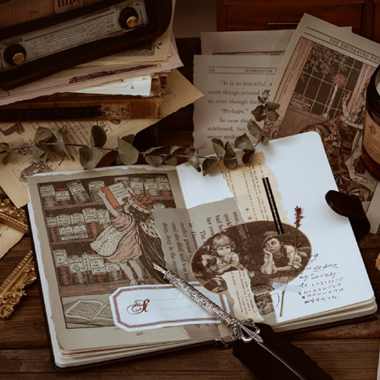 A01 素材紙 全10種 海外 デザインペーパー デザペ レトロ アンティーク調 コラージュ ジャンクジャーナル Classy クラッシー