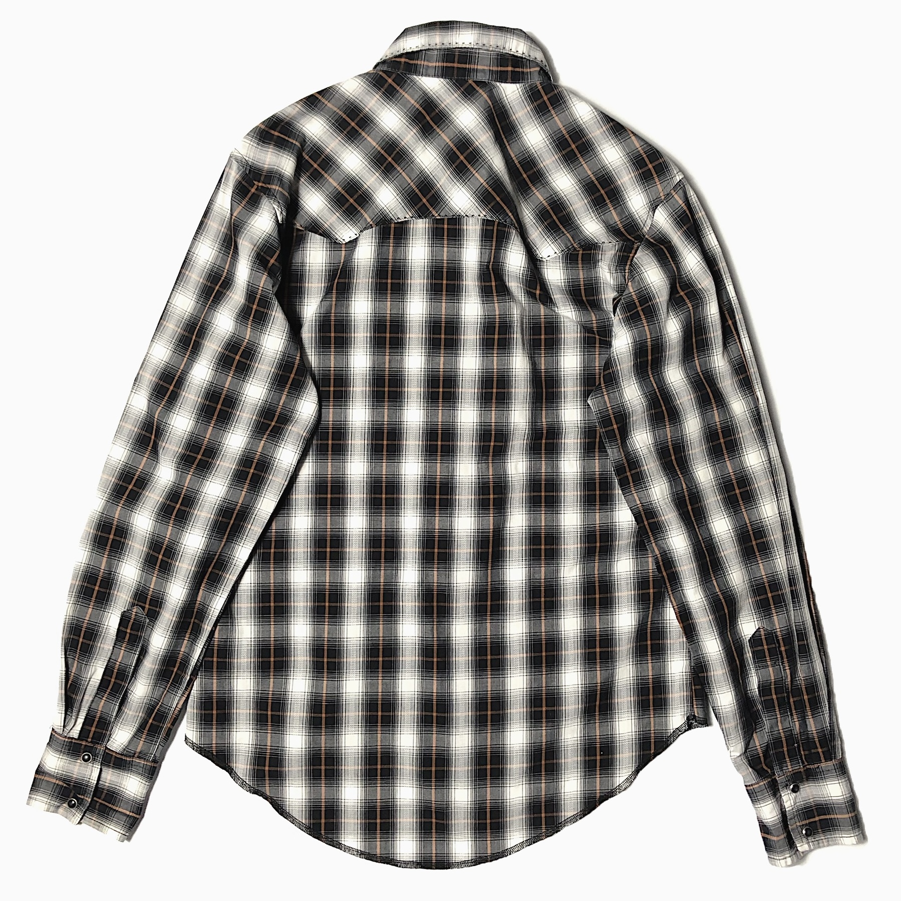 Vintage 90's【Wrangler】Ombre Check Western Shirt の画像 2