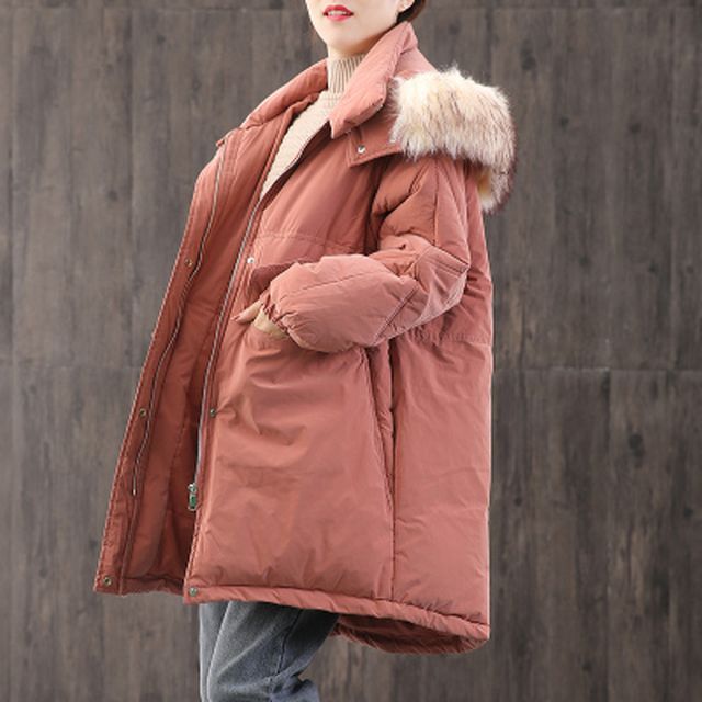 アウター レディース コート ジャケット ダウンコート ダウンジャケット オーバーサイズ Bigサイズ メンズライク ファーフード ファー メンズライク カジュアル 大人カジュアル 秋冬 Ot 0233 Y Happy Orurea ハッピーオルレア