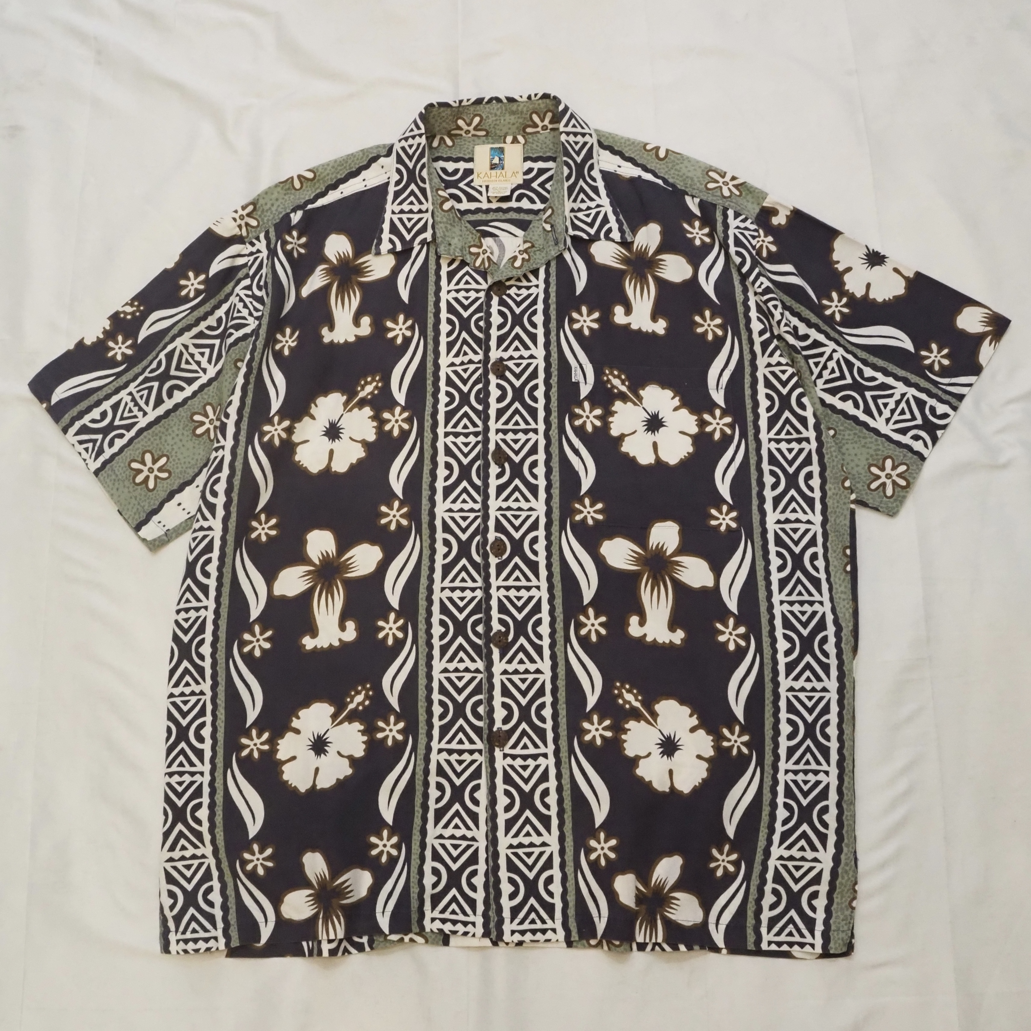 90’s Hawaiian Shirt Size L "Cotton Linen”