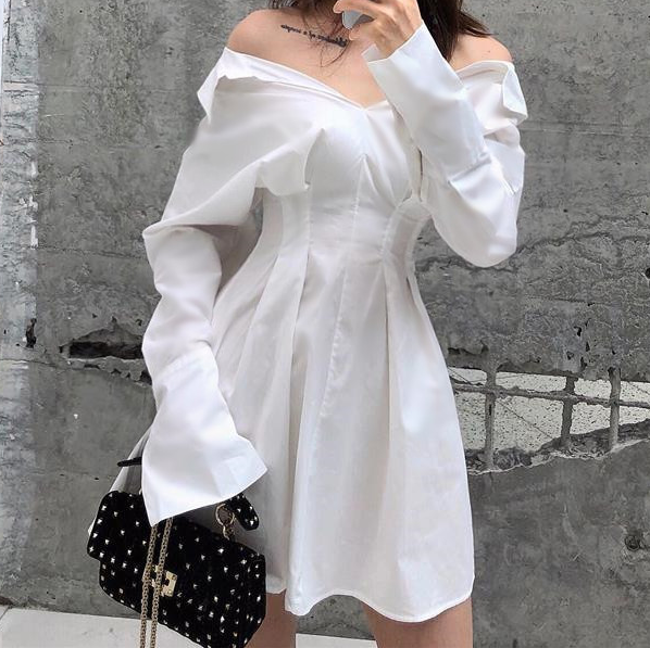 オフショル シャツワンピース Ruvyka