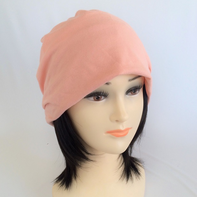つけ毛付き：wig/レイヤーボブ/薄手ニット帽子（裏シルク)6色フリー ML bibish*｜抗がん剤治療用ウィッグ付きケア帽子
