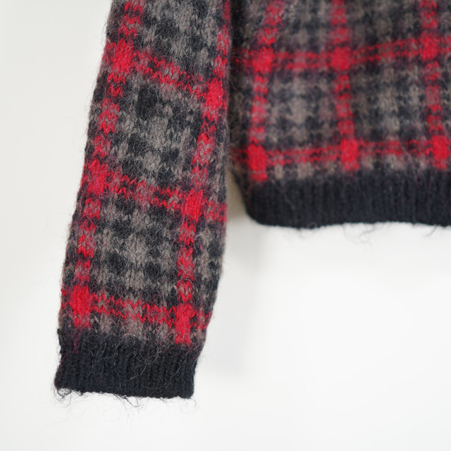 Vintage cardigan 80s S 36 Signe Incognito Cardigan Pattern Bordeaux Mohair Mix