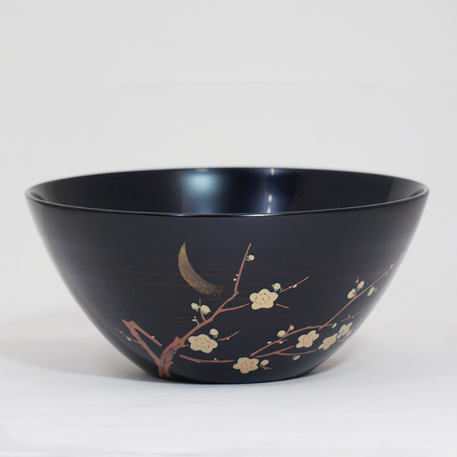 鉢 木地溜塗 月に梅図 太陽漆器 オンラインショップ