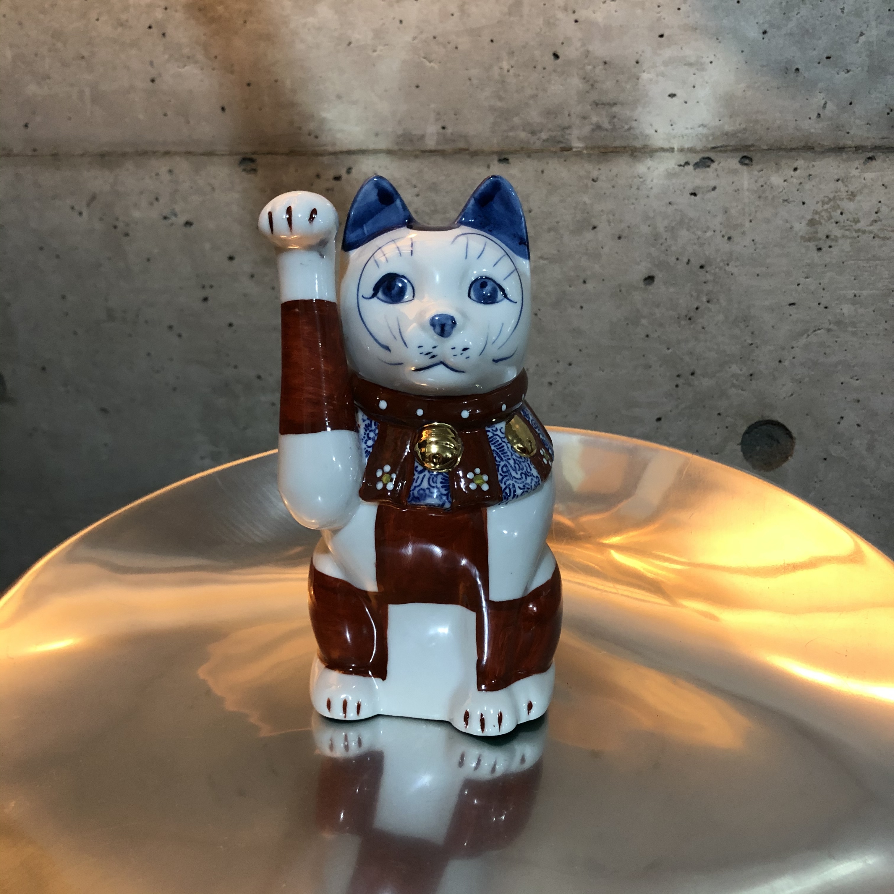 赤絵市松招き猫 赤 Nooncall Mono 私の好きなモノを売るお店