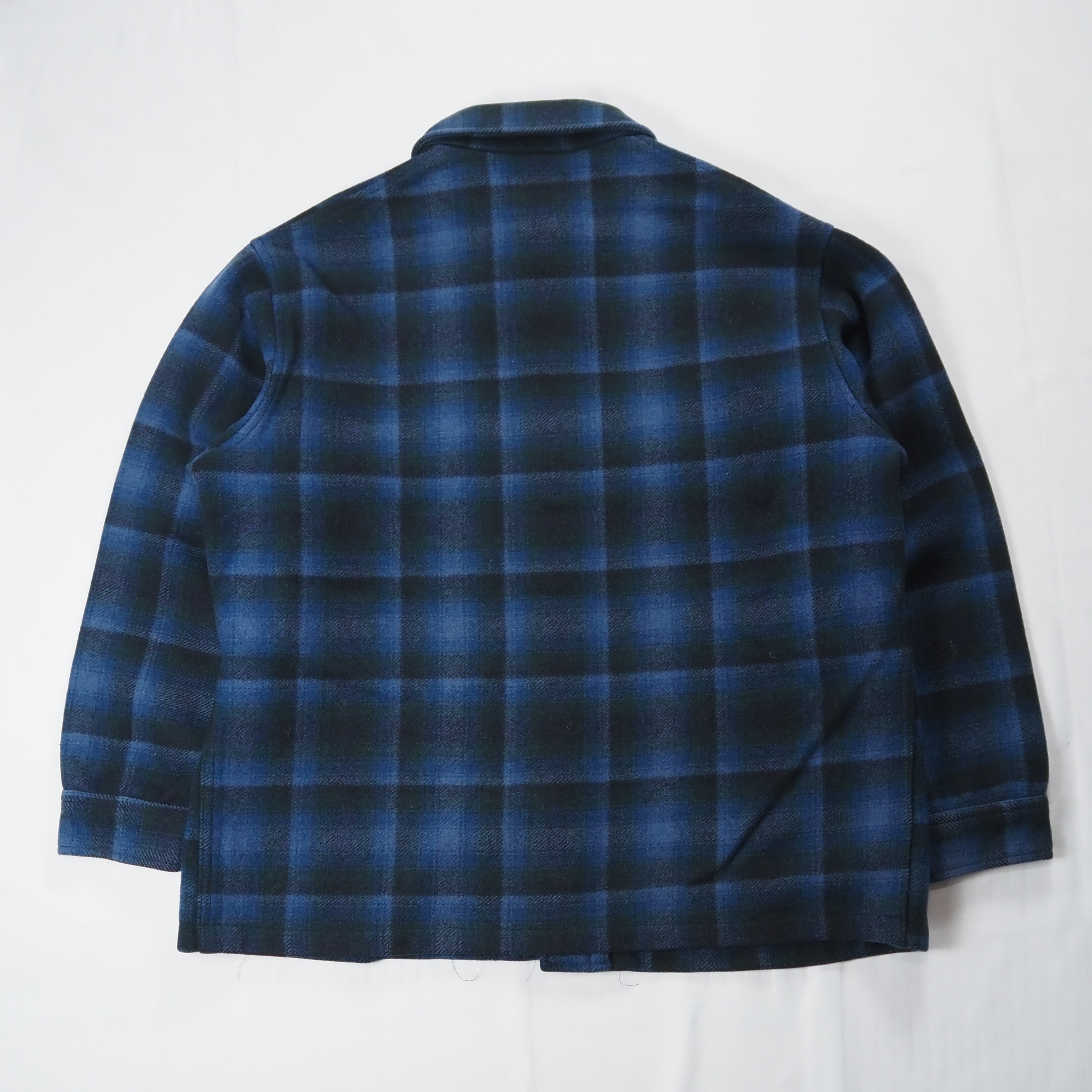【9/23 20:00入荷】60's-70's Pendleton ウールジャケット ブルー×ブラック オンブレチェック の画像 11