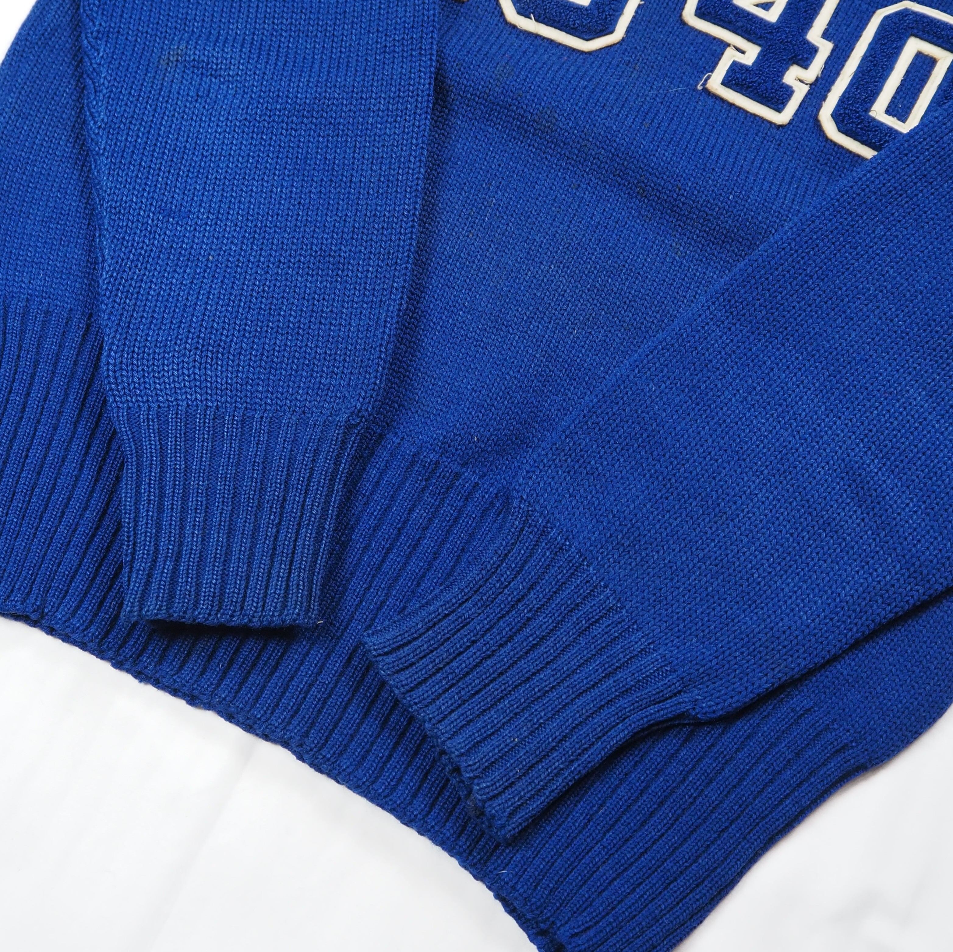 【9/23 20:00入荷】40's ウールニット ブルー×ホワイト の画像 11