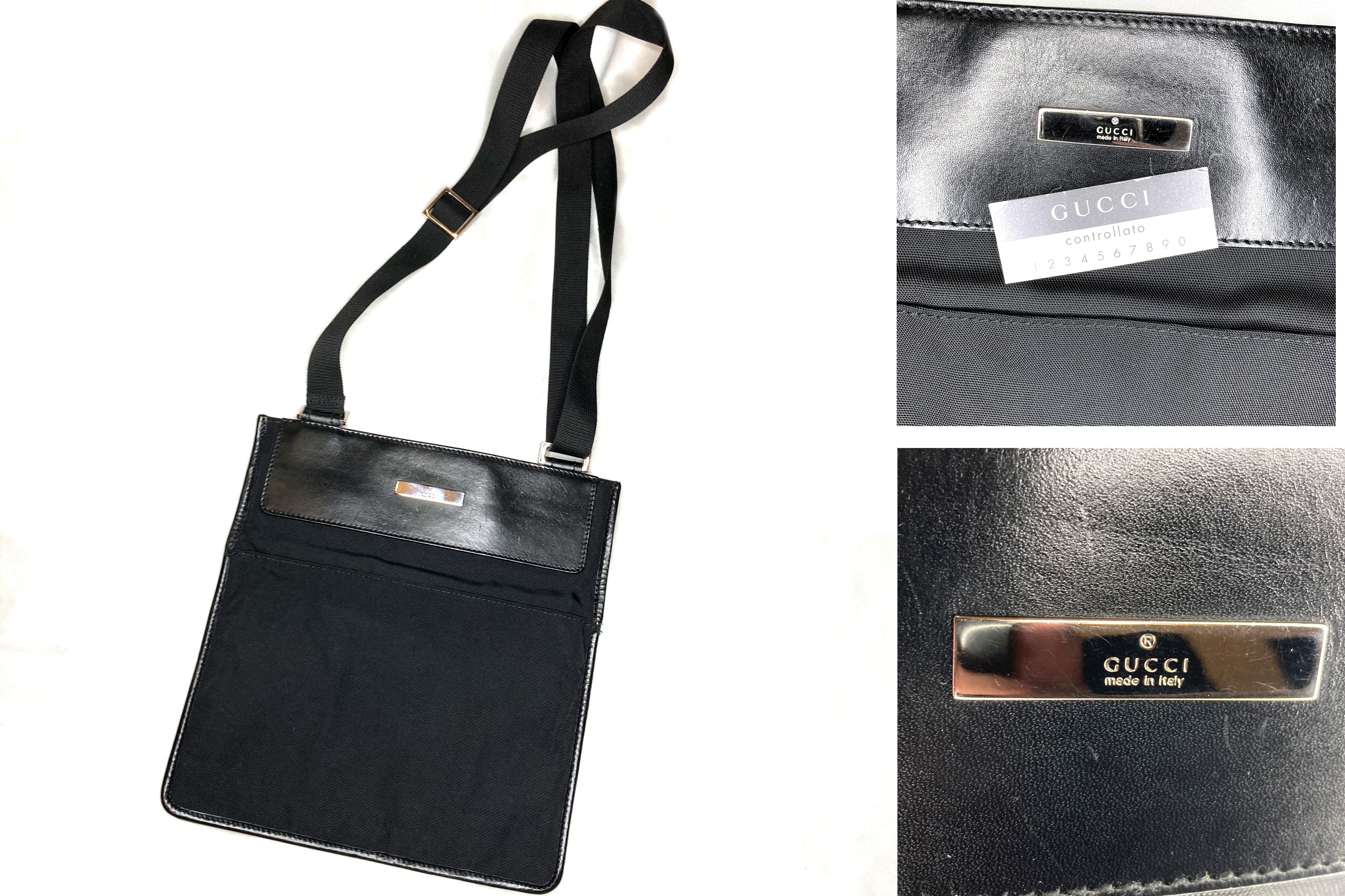美品 Gucci グッチ プレート ショルダーバッグ ブラック ロゴ レザー ナイロン ショルダー バッグ メンズ 男女 Brand Cross Tokyo 美品 Gucci グッチ プレート ショルダーバッグ ブラック ロゴ レザー ナイロン ショルダー バッグ メンズ 男女 Brand Cross Tokyo