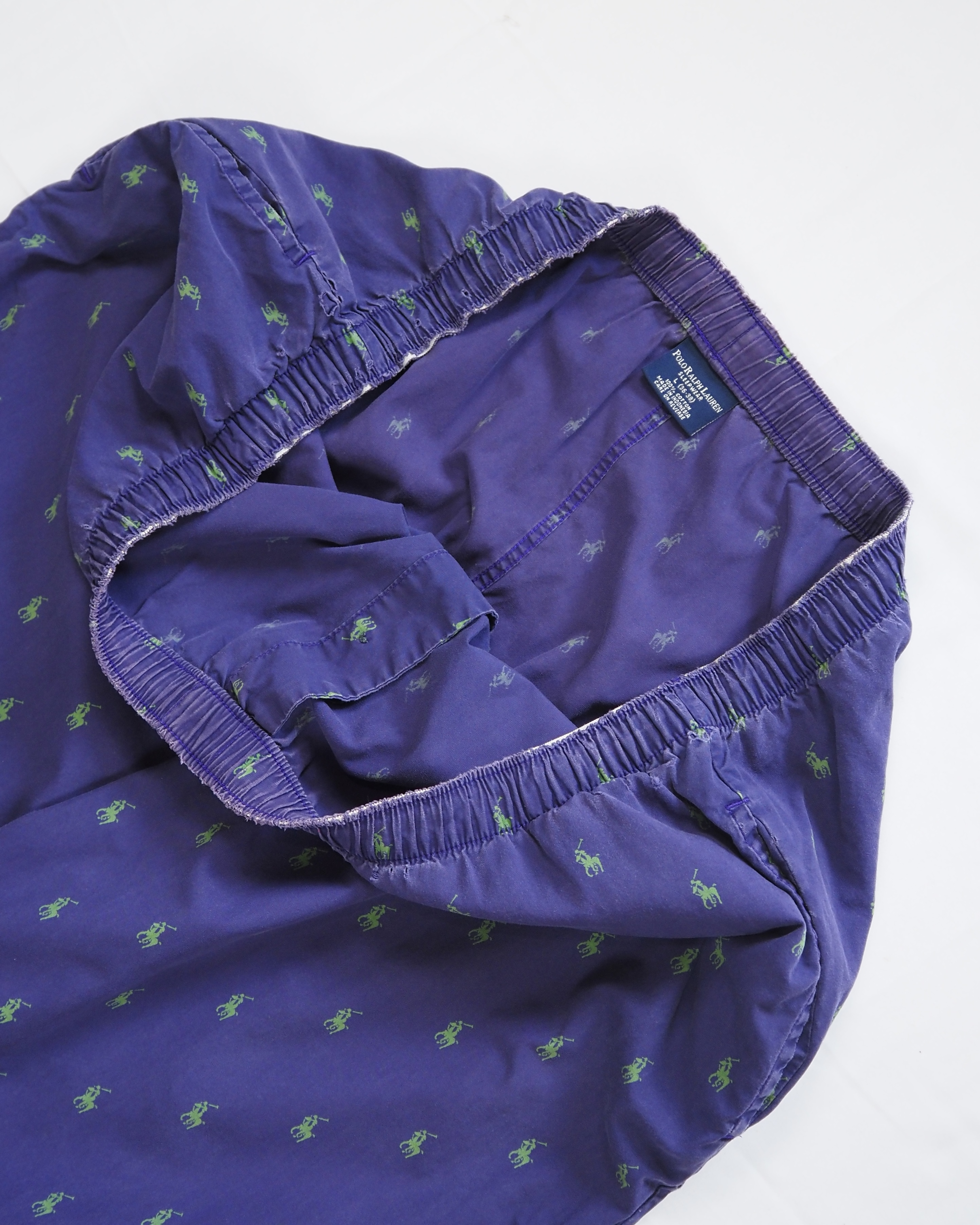 90’s Ralph Lauren パジャマパンツ 総柄 パープル Lサイズ の画像 3