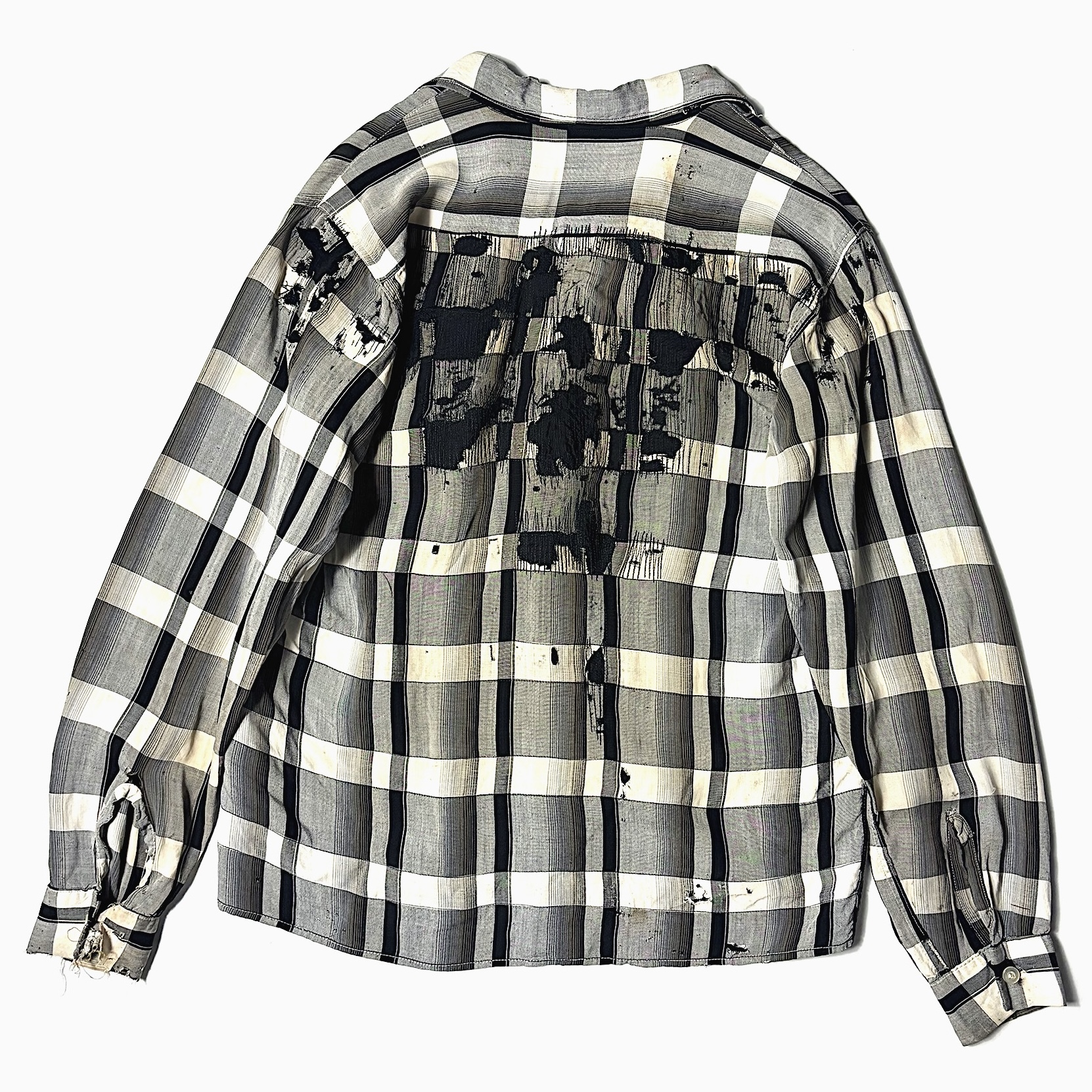 Vintage 60's【KOLESPORT】Grunge Rayon Check Shirt の画像 2