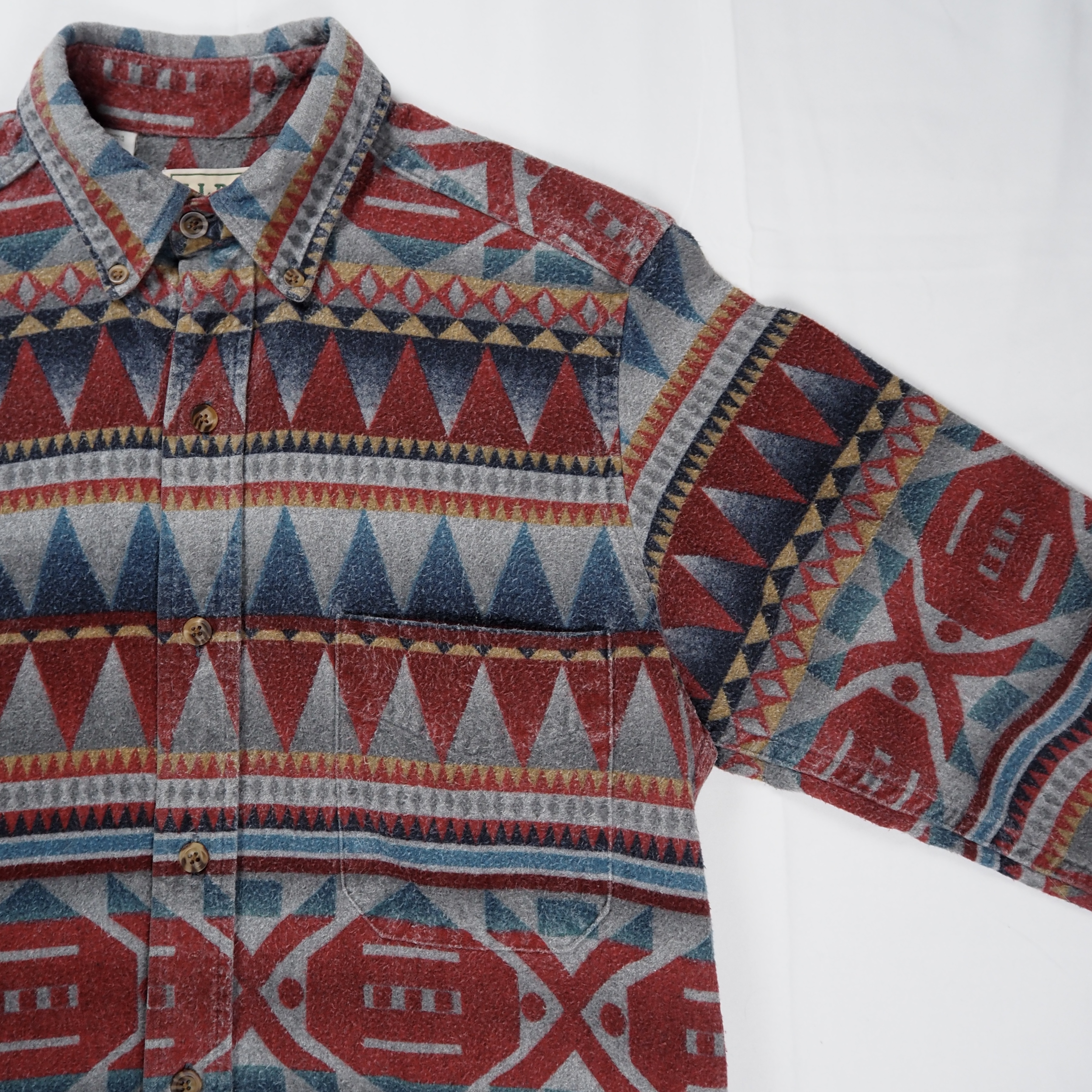 90’s L.L. Bean シャモアクロスシャツ ネイティブ柄 Sサイズ オンライン限定商品 の画像 3
