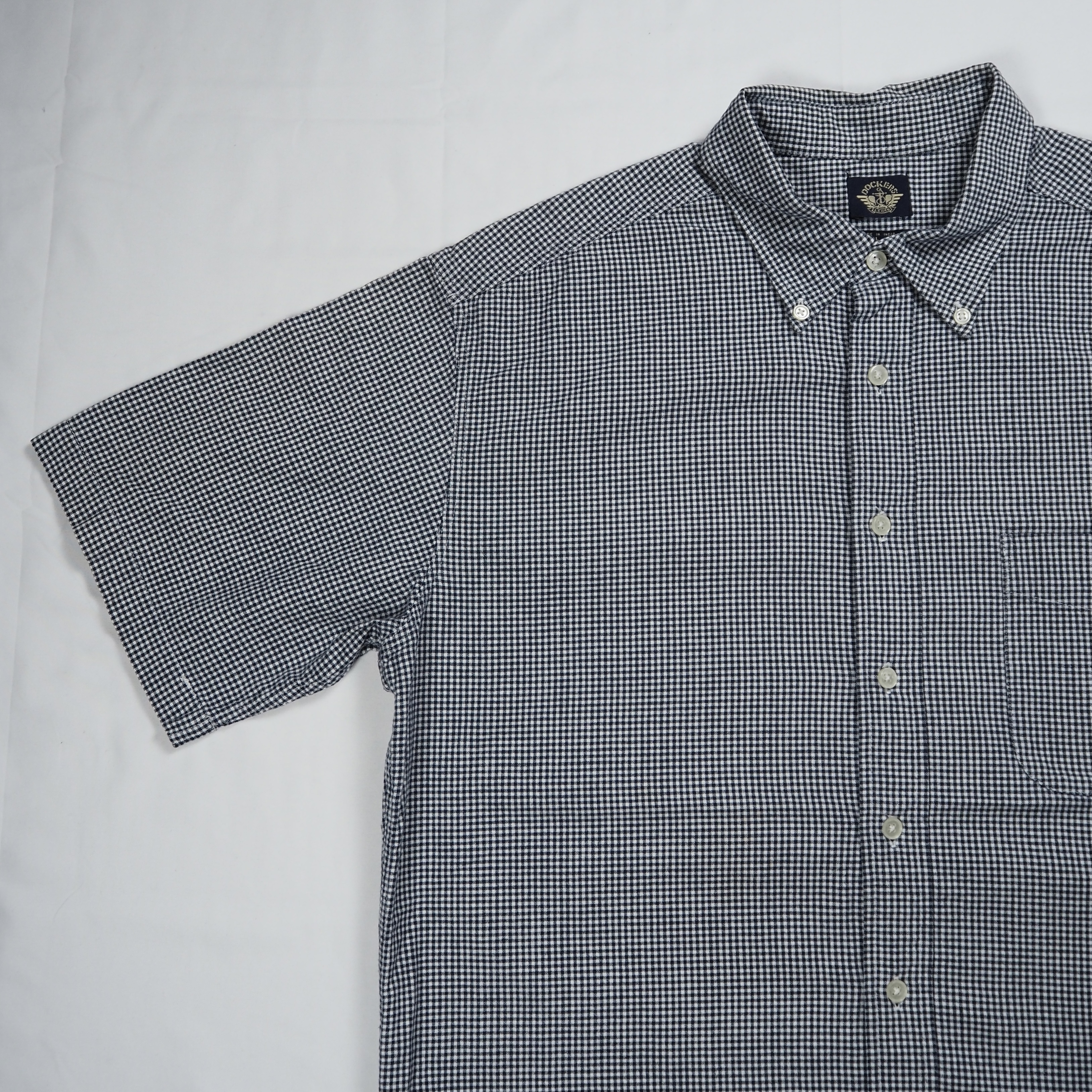 90’s Dockers コットンシャツ ギンガムチェック ブラック Lサイズ の画像 5
