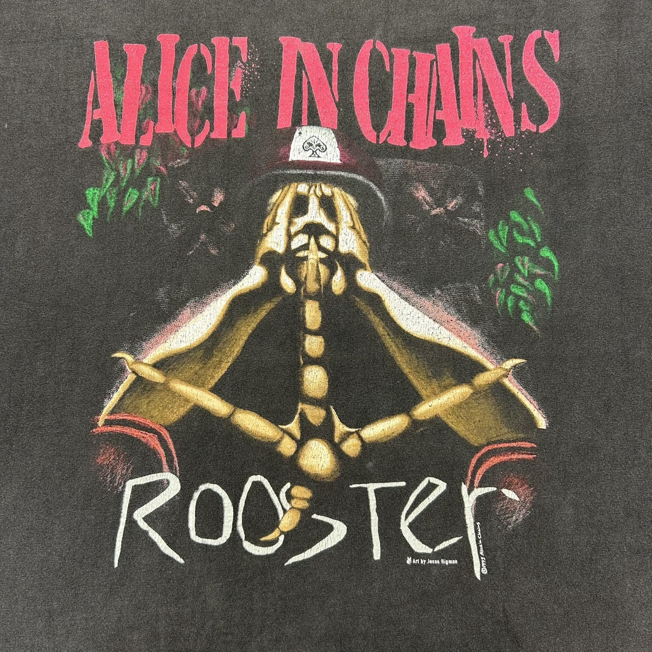 ALICE IN CHAINS アリス・イン・チェインズ グラフィックプリント バンドT ブラック 古着 ロックT XL の画像 6