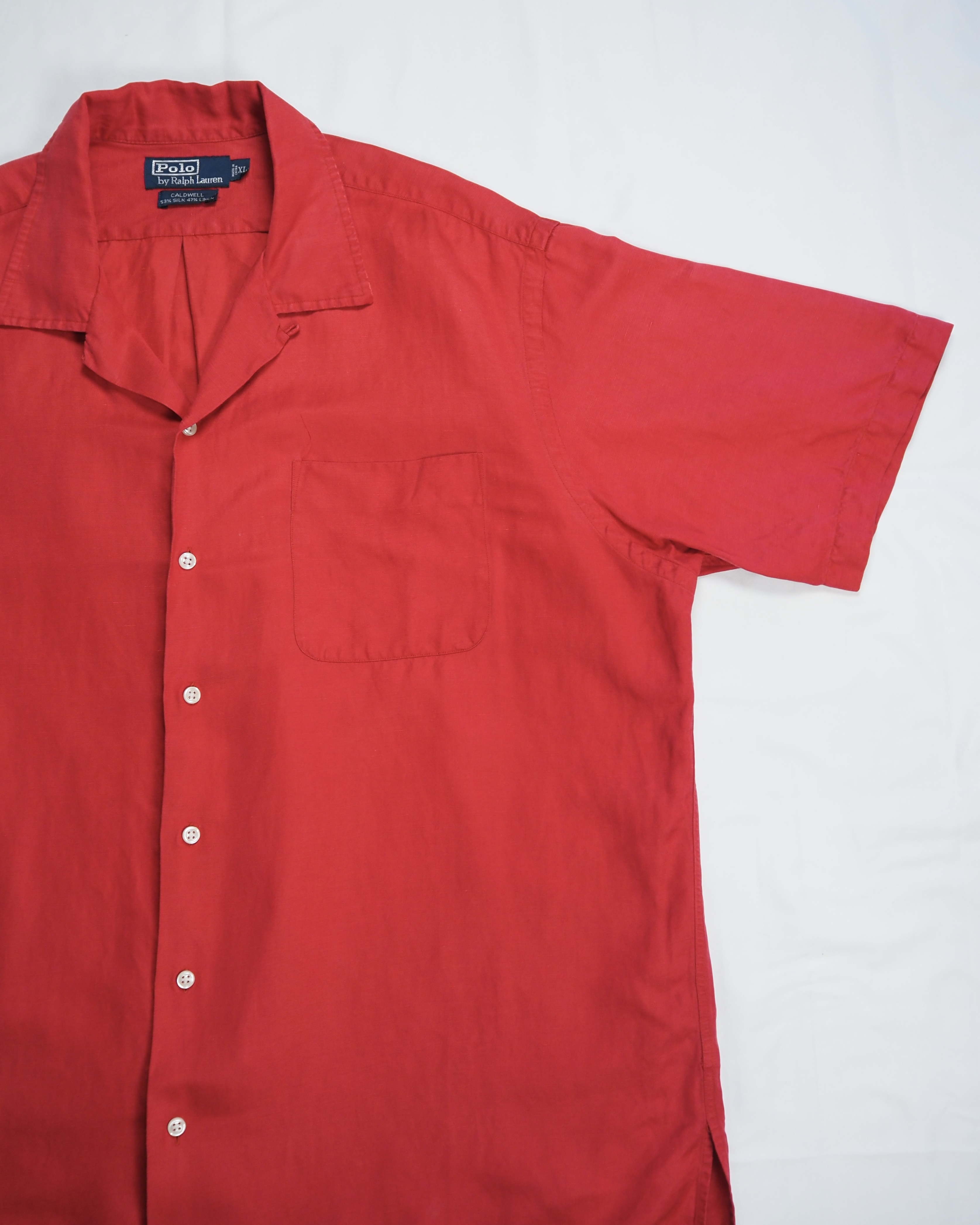 90’s Ralph Lauren シルク×リネン Caldwell レッド XL の画像 7