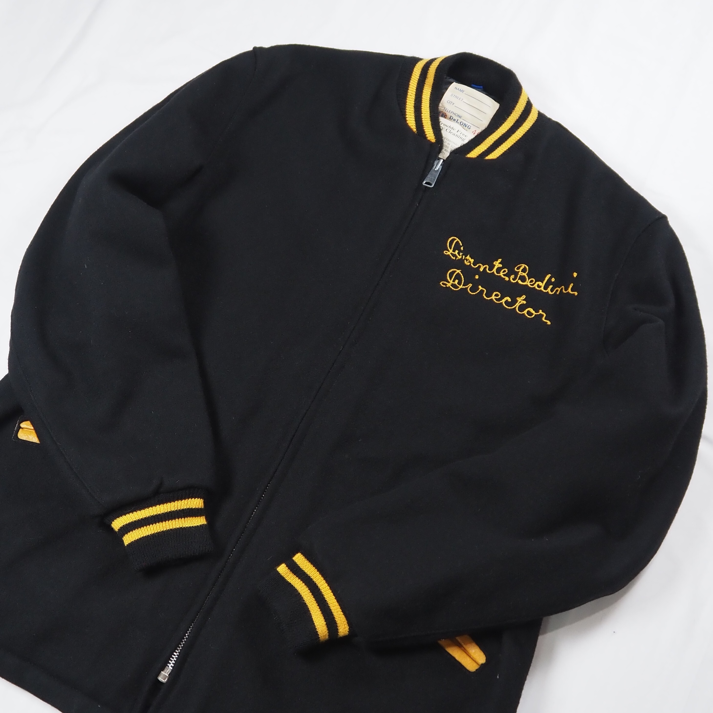【9/19(土) 入荷商品】60's ウールジャケット チェーンステッチ ブラック×イエロー サイズ46 の画像 11