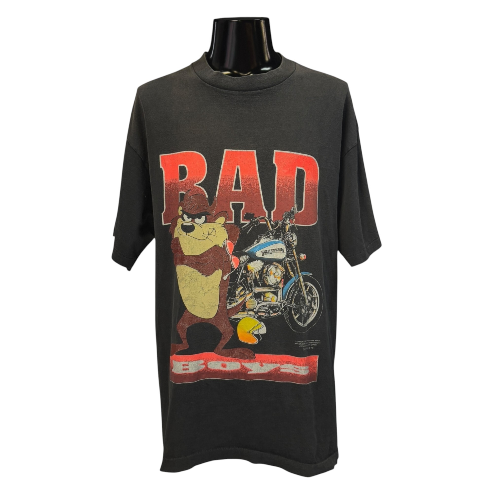 【HARLEY-DAVIDSON × Looney Tunes】ハーレーダビットソン × ルーニー・テューンズ “Looney Tunes タズマニアンデビル” 90’s Vintage Tシャツ XL