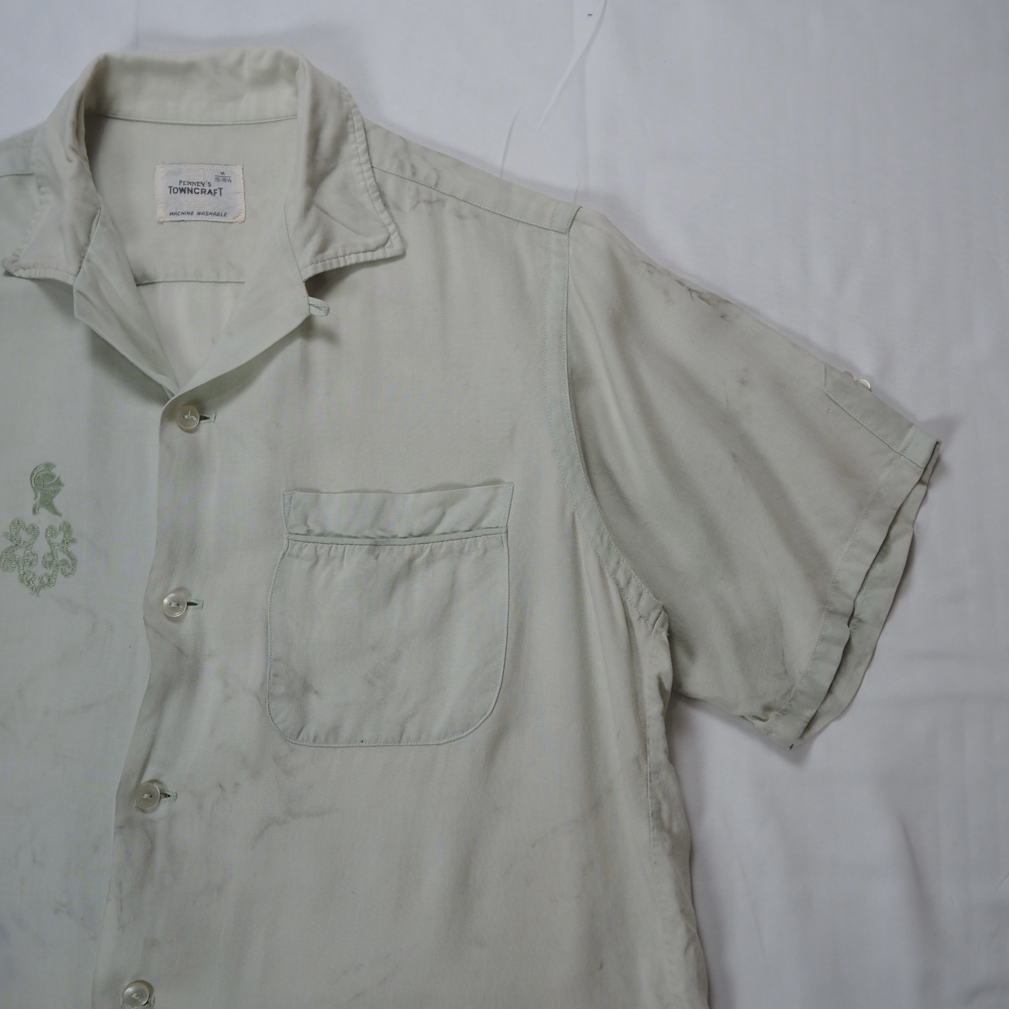 60’s Towncraft 半袖レーヨンシャツ Mサイズ ボロ の画像 7