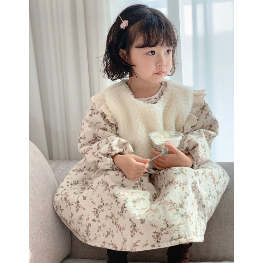 全4種 ロンパース ワンピース 長袖 小花 花柄 タイニーフラワー ベージュ 茶 秋 冬 子供 キッズ ベビー服 こども服 赤ちゃん 女の子 女児 Ka98 Berceau Select Shop ベルソー セレクトショップ キッズ 親子ペアetc