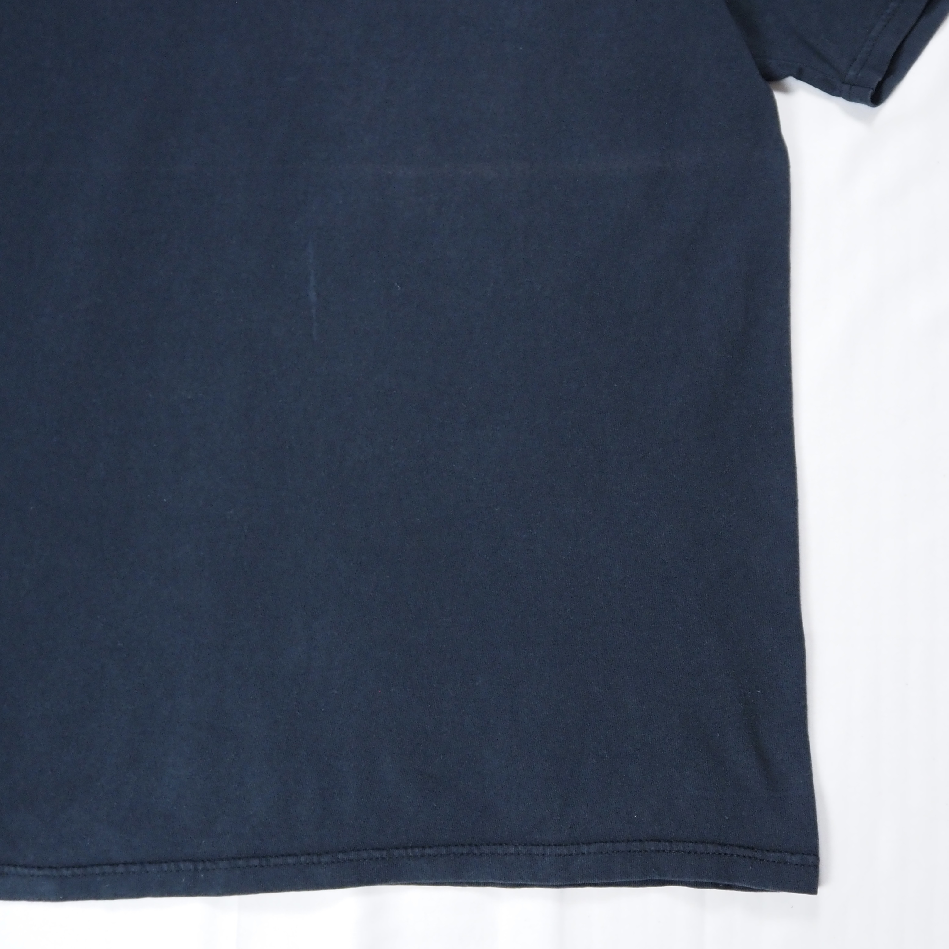 90’s-00’s NIKE フロッキープリントロゴTシャツ ネイビー Lサイズ の画像 5