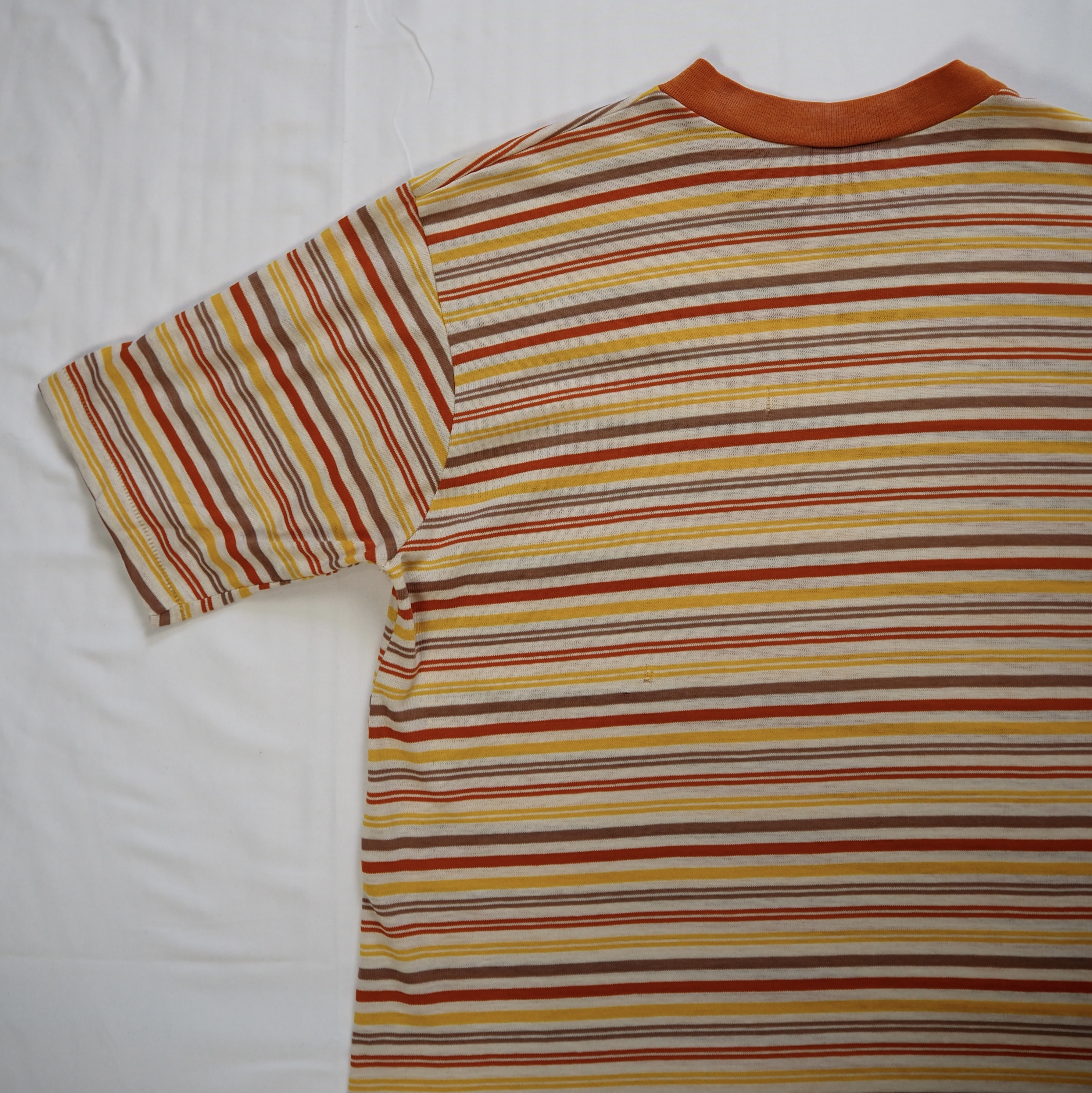 70’s-80’s ボーダーTシャツ オレンジ Mサイズ程度 の画像 12