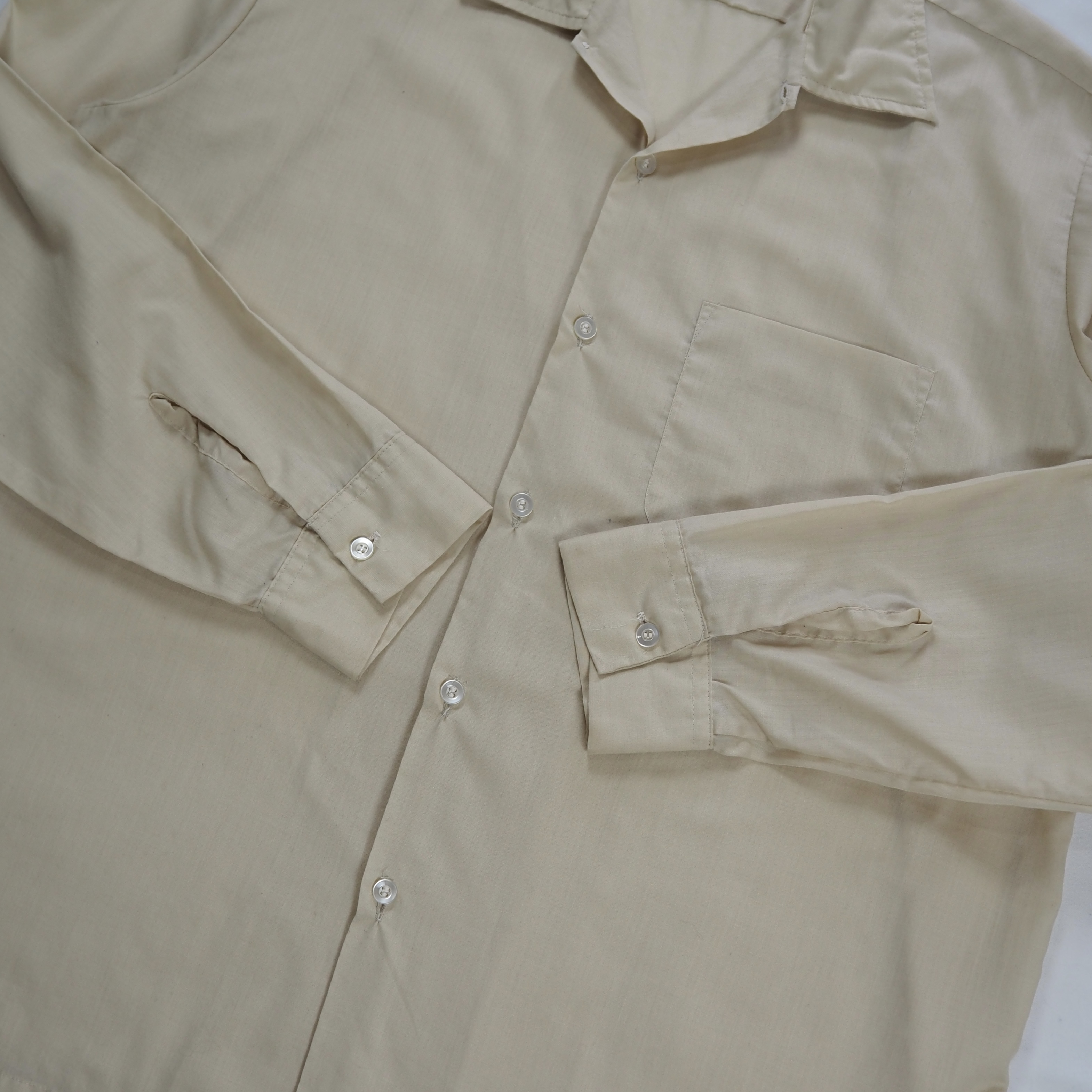 60’s-70’s Brent ポリコットンシャツ 開襟ボックス Lサイズ の画像 4